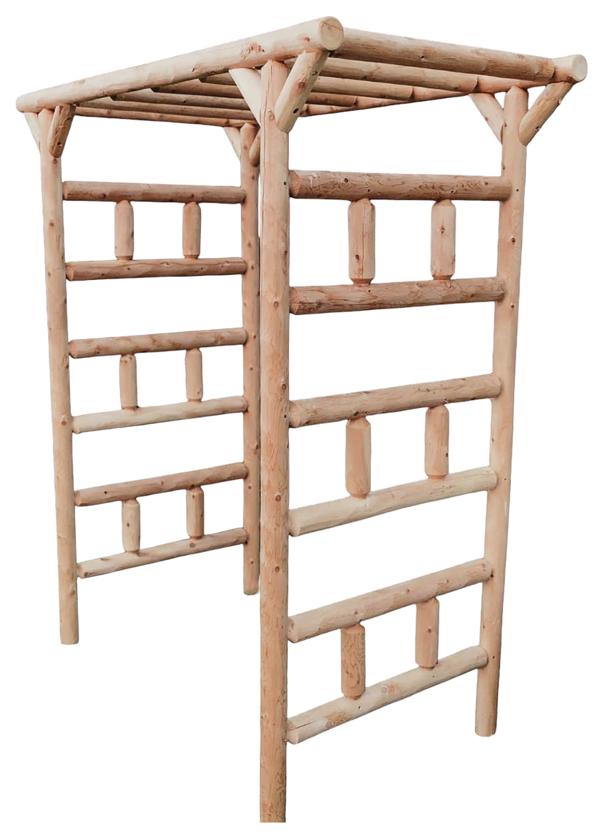 Image of Lakeland Mills Cedar Log Arbor Outdoor Garden Arch