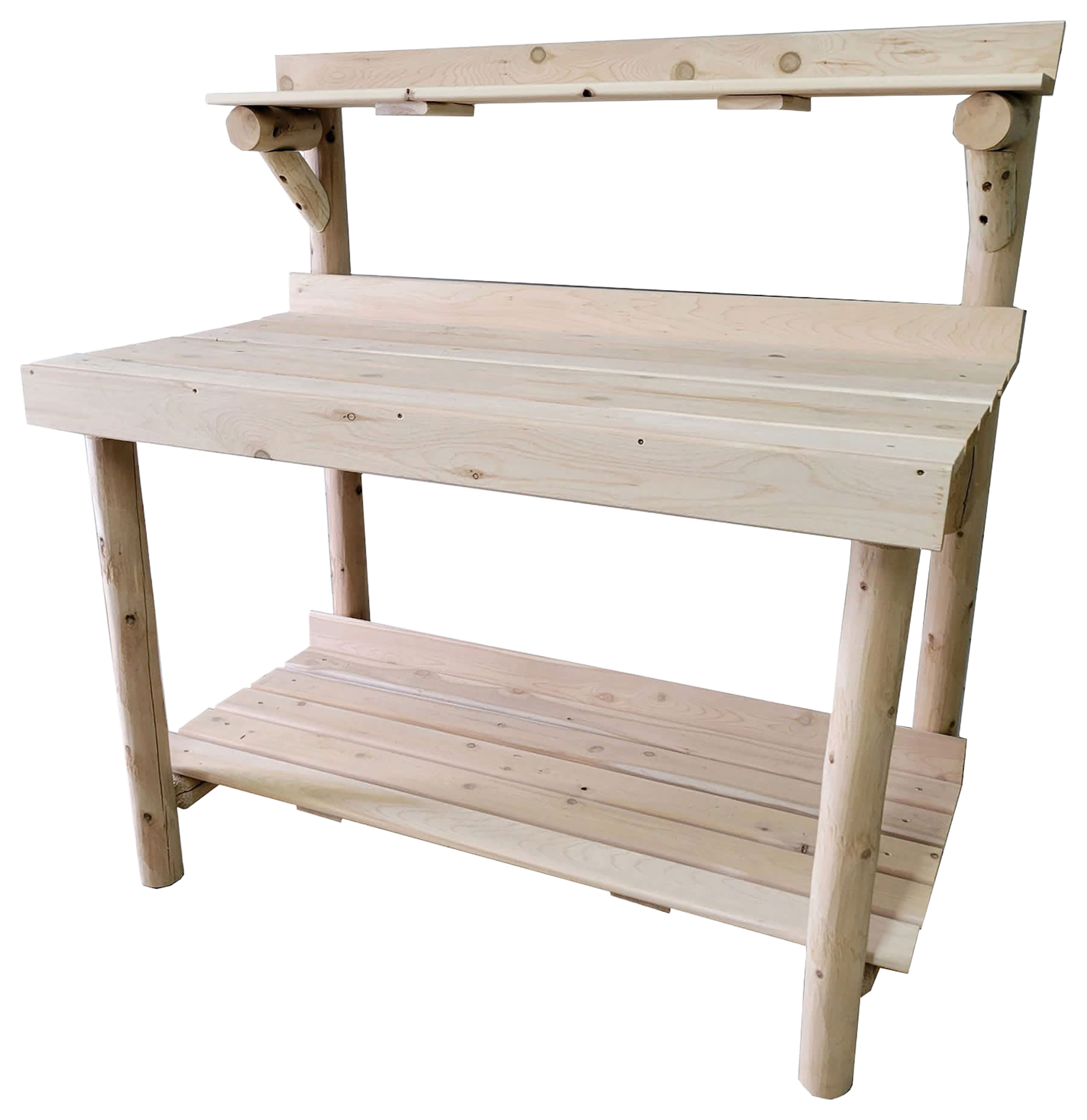 Image of Lakeland Mills Cedar Log Potting Table