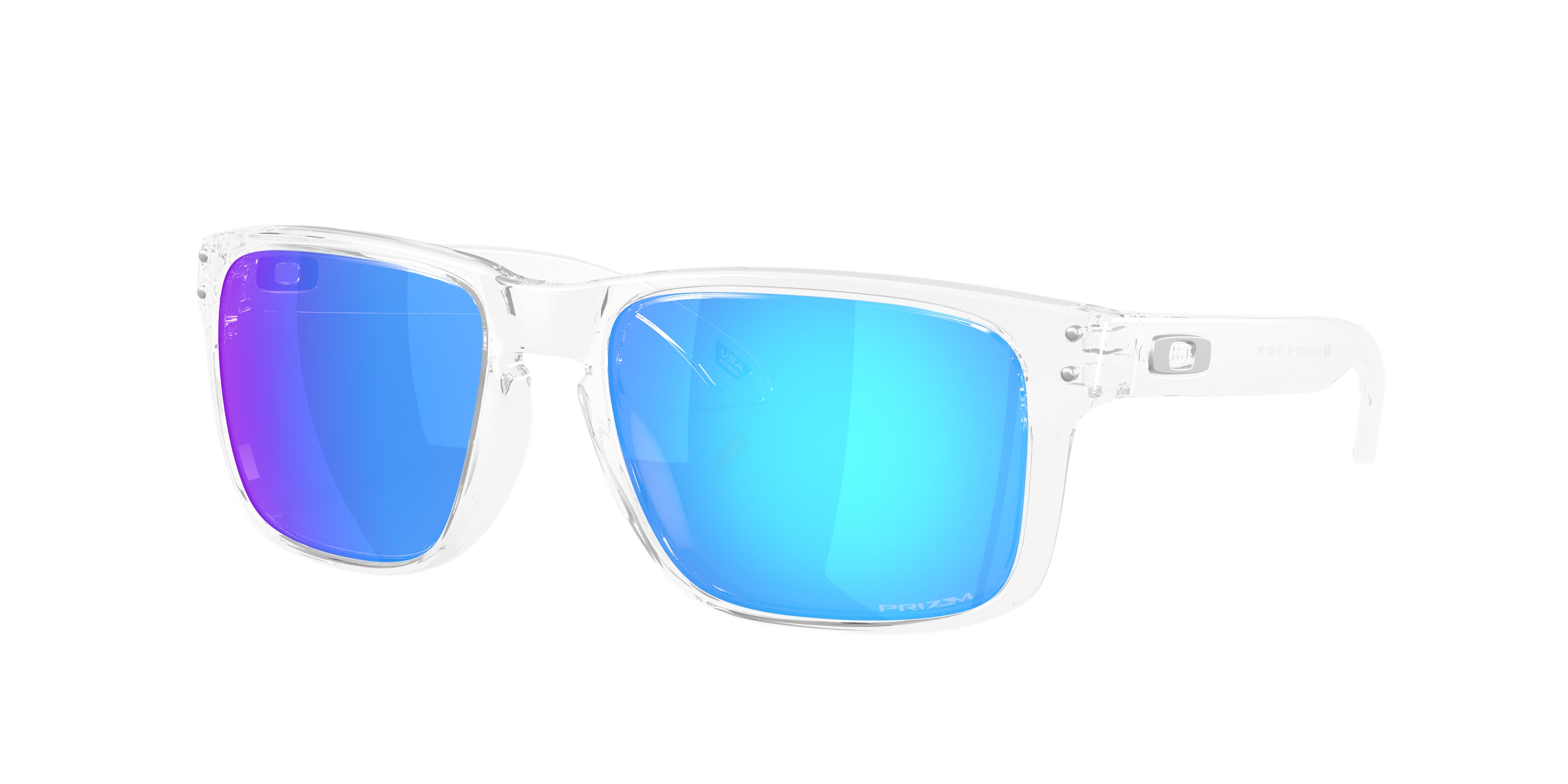 Image of Oakley Holbrook OO9102 Prizm Sunglasses - Clear/Prizm Sapphire Mirror - X-Large