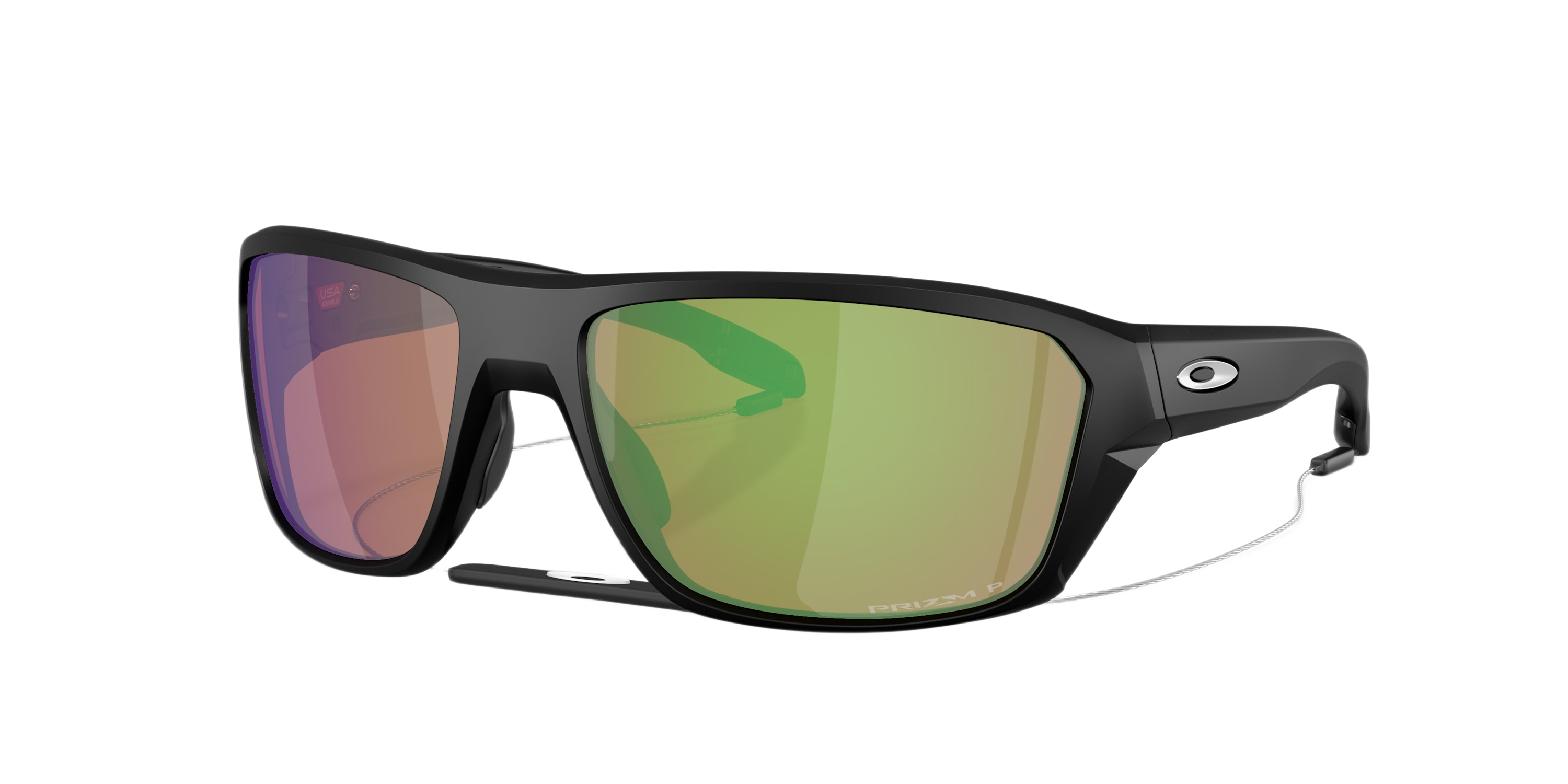 Image of Oakley Split Shot OO9416 Polar Prizm Polarized Sunglasses - Matte Black/Prizm Shallow Water Mirror