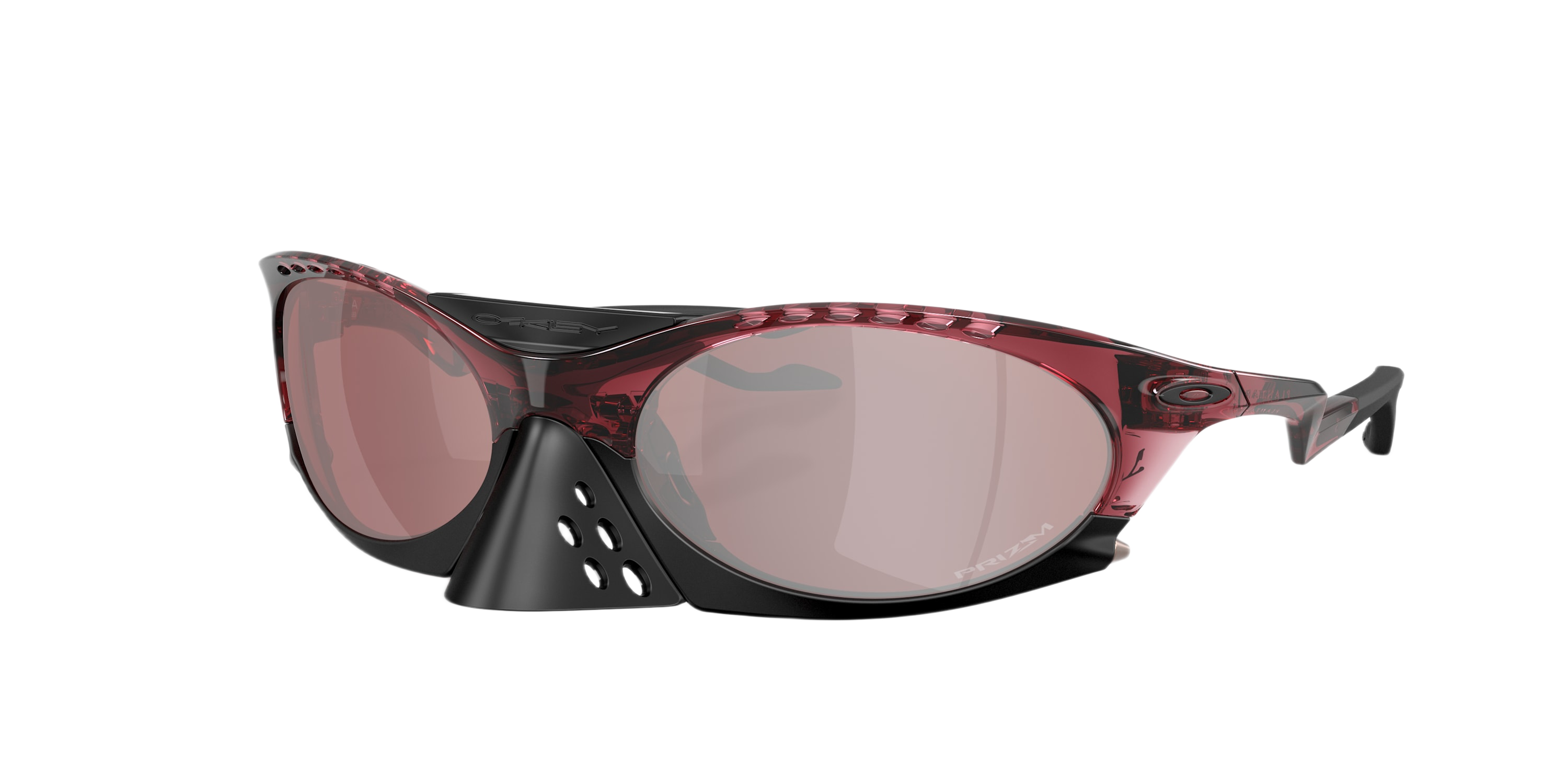 Image of Oakley Plantaris Basecamp Collection OO9437 Prizm Sunglasses - Transparent Iron Red/Prizm Snow Black Mirror
