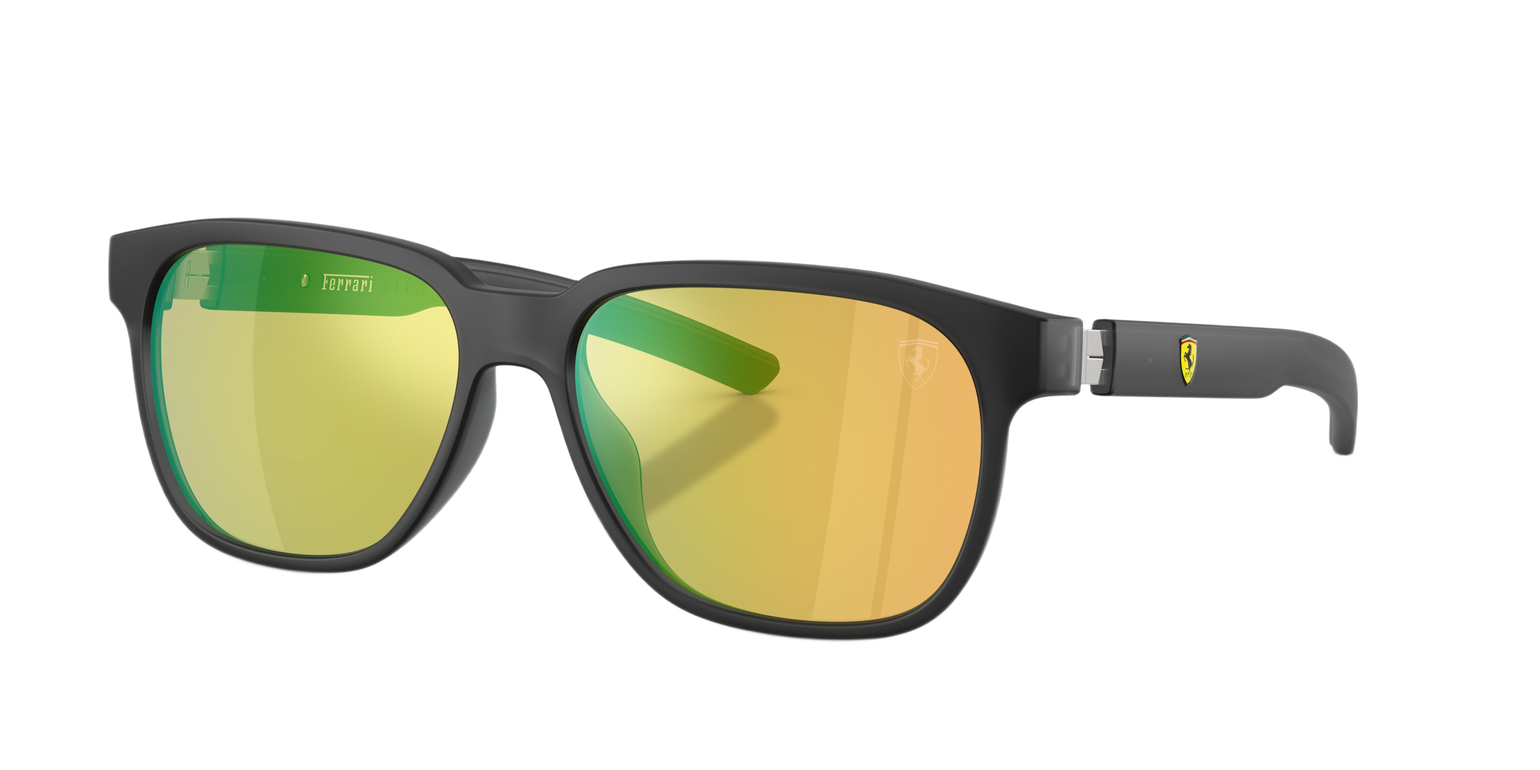 Image of Scuderia Ferrari FZ6033D Sunglasses - Matte Transparent Black/Yellow