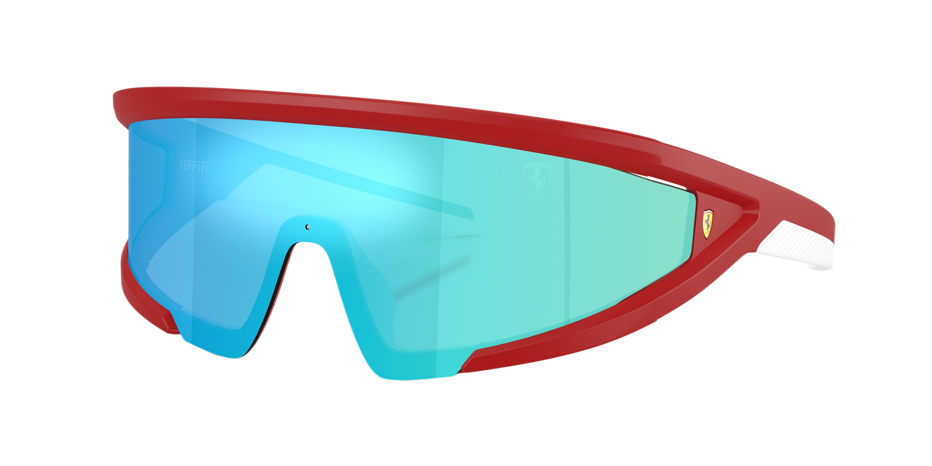 Image of Scuderia Ferrari FZ6038U Mirror Sunglasses - Matte Red/Light Green/Blue Mirror