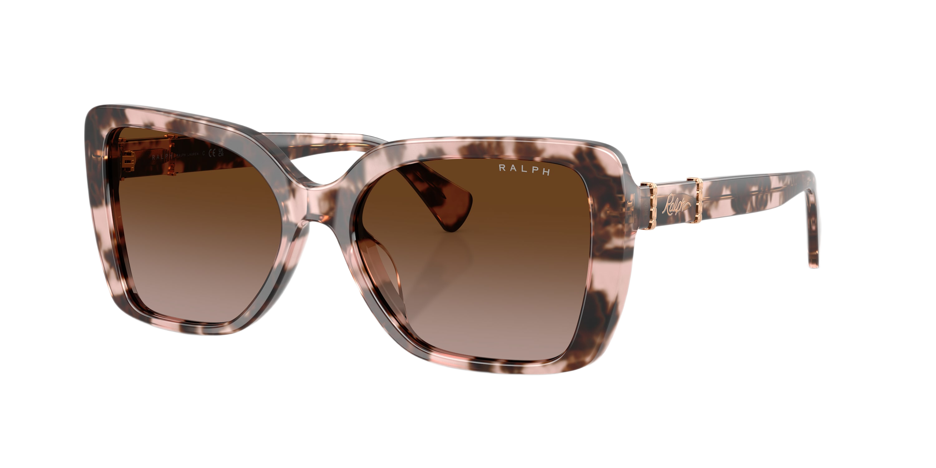 Image of Ralph RA5356U Gradient Sunglasses - Pink Havana/Brown Gradient