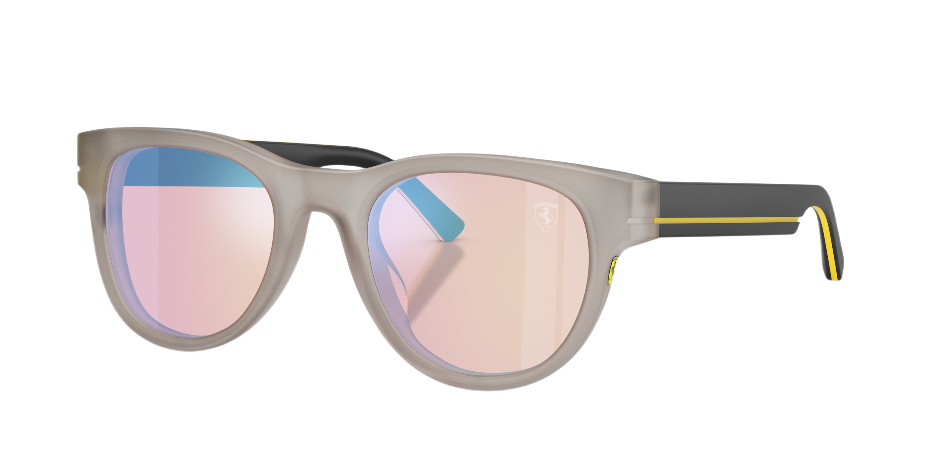 Image of Scuderia Ferrari FZ6034U Mirror Sunglasses - Transparent Dark Gray/Purple/Gray Mirror