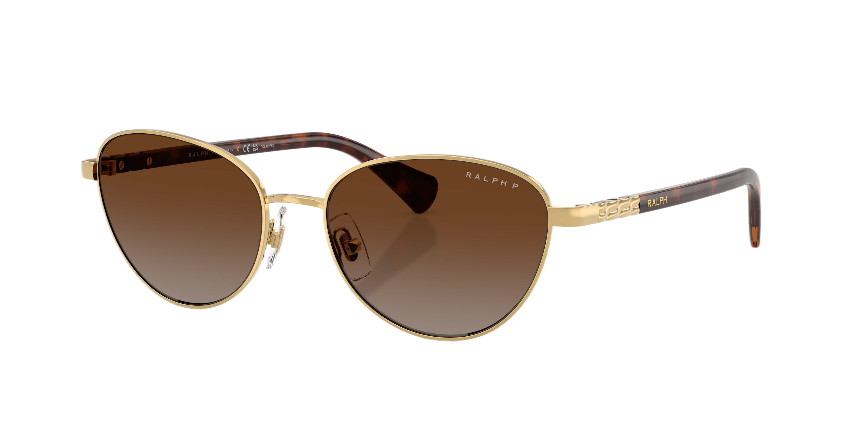 Image of Ralph RA4150 Polarized Sunglasses - Gold/Brown Gradient - Medium