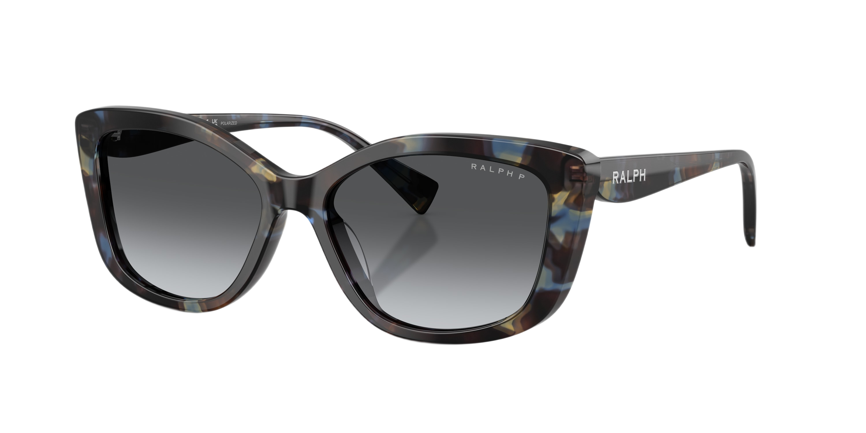 Image of Ralph RA5358U Polarized Gradient Sunglasses - Blue Havana/Gray Gradient - Medium