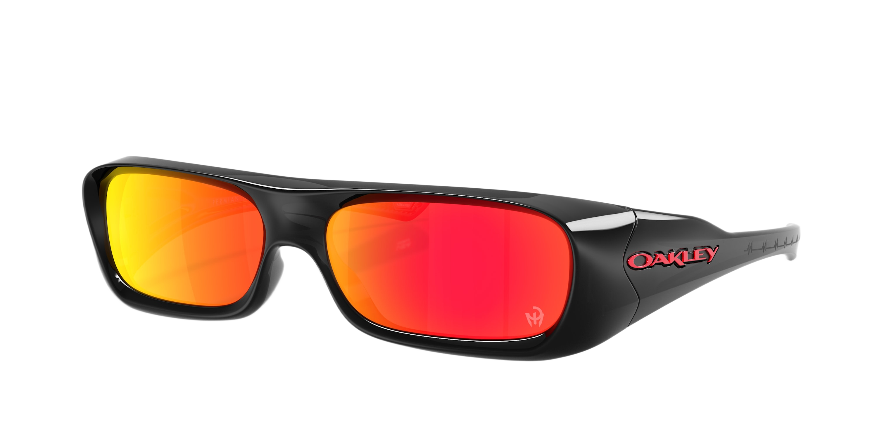 Image of Oakley Permian Patrick Mahomes II Collection OO9520 Prizm Sunglasses - Black Ink/Prizm Ruby Mirror