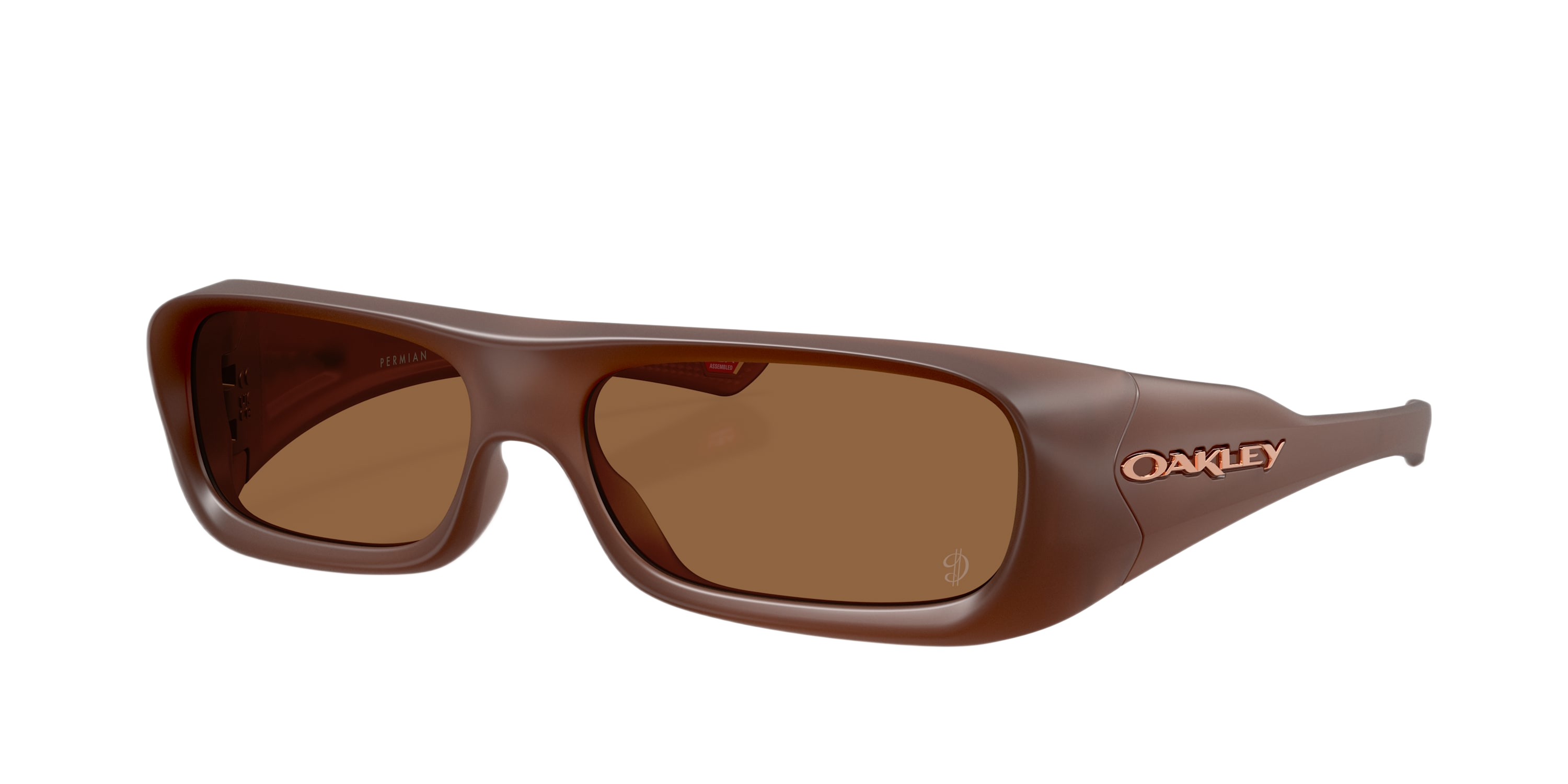 Image of Oakley Damian Lillard Series Permian OO9520 Prizm Sunglasses - Matte Transparent Mahogany/Prizm Bronze Gradient Mirror