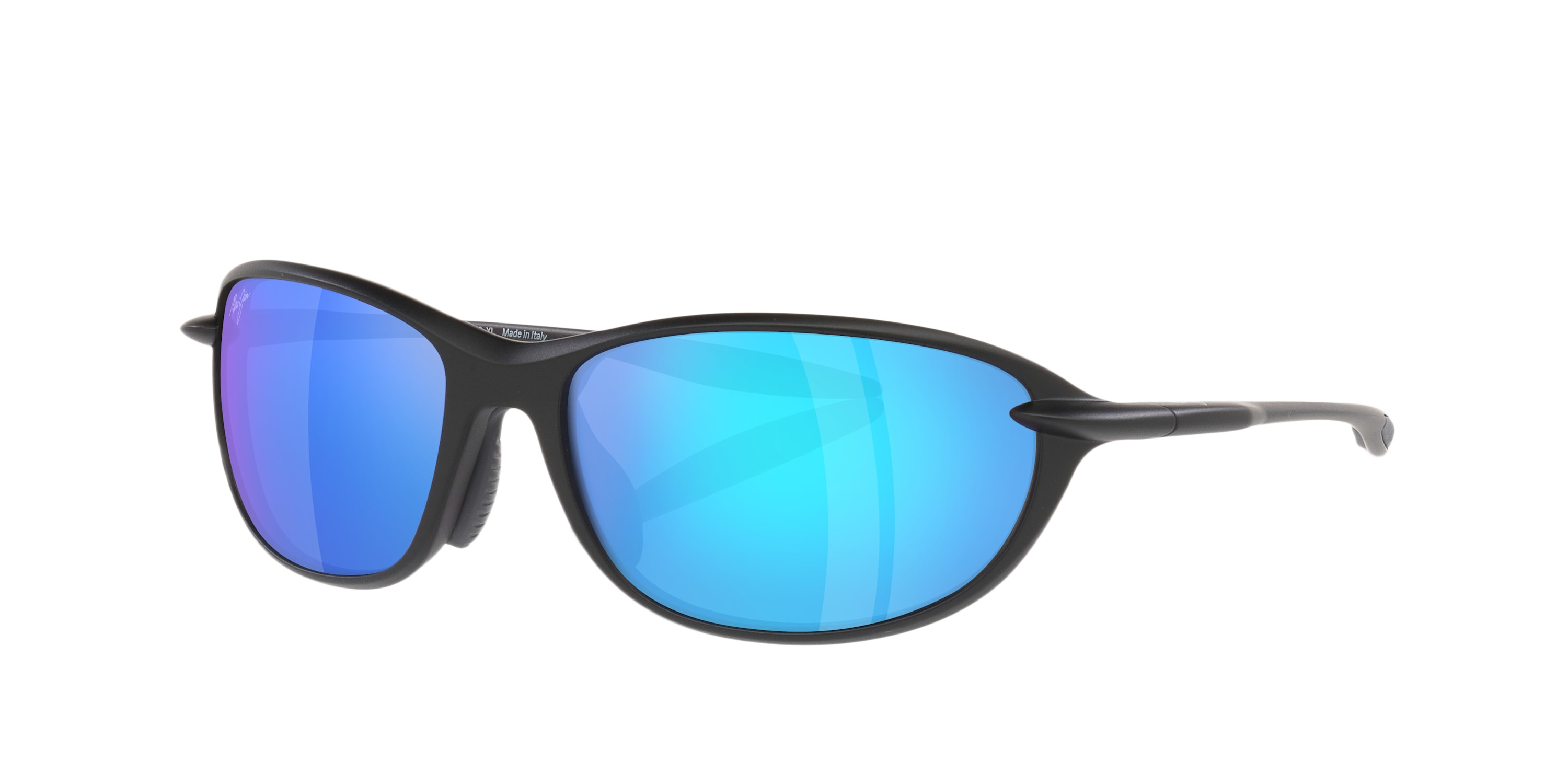 Image of Maui Jim Hookipa Ultra R MJ000862 Polarized Mirror Sunglasses - Matte Black/Blue Mirror - XX-Large