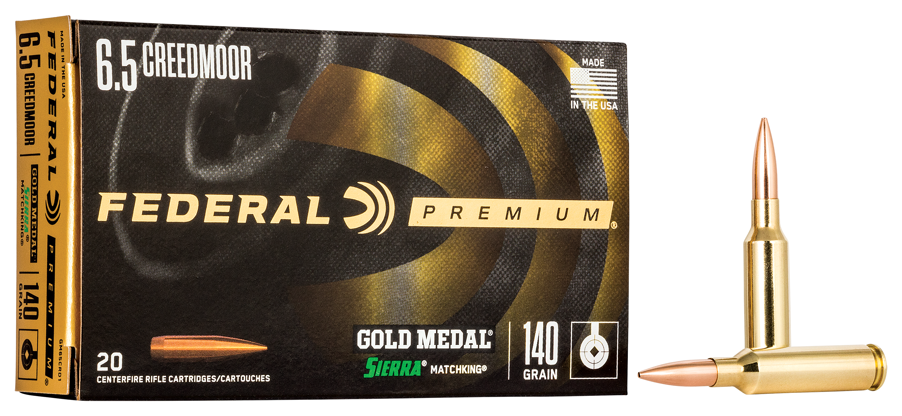 Federal Premium Gold Medal Sierra MatchKing 6.5 Creedmoor 140 Grain Centerfire Ammo