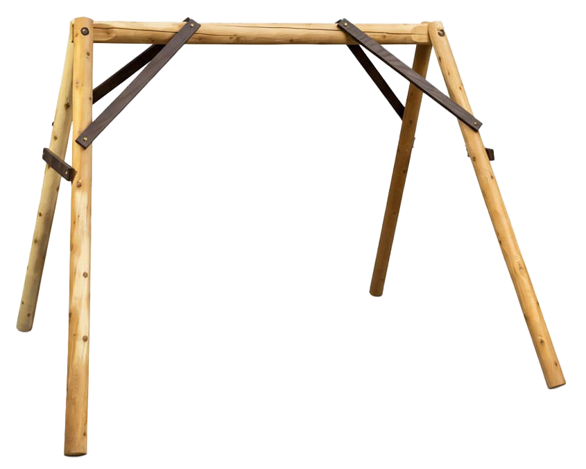 Image of Lakeland Mills ThermaFusion Cedar Log 5' A-Frame Porch Swing Frame