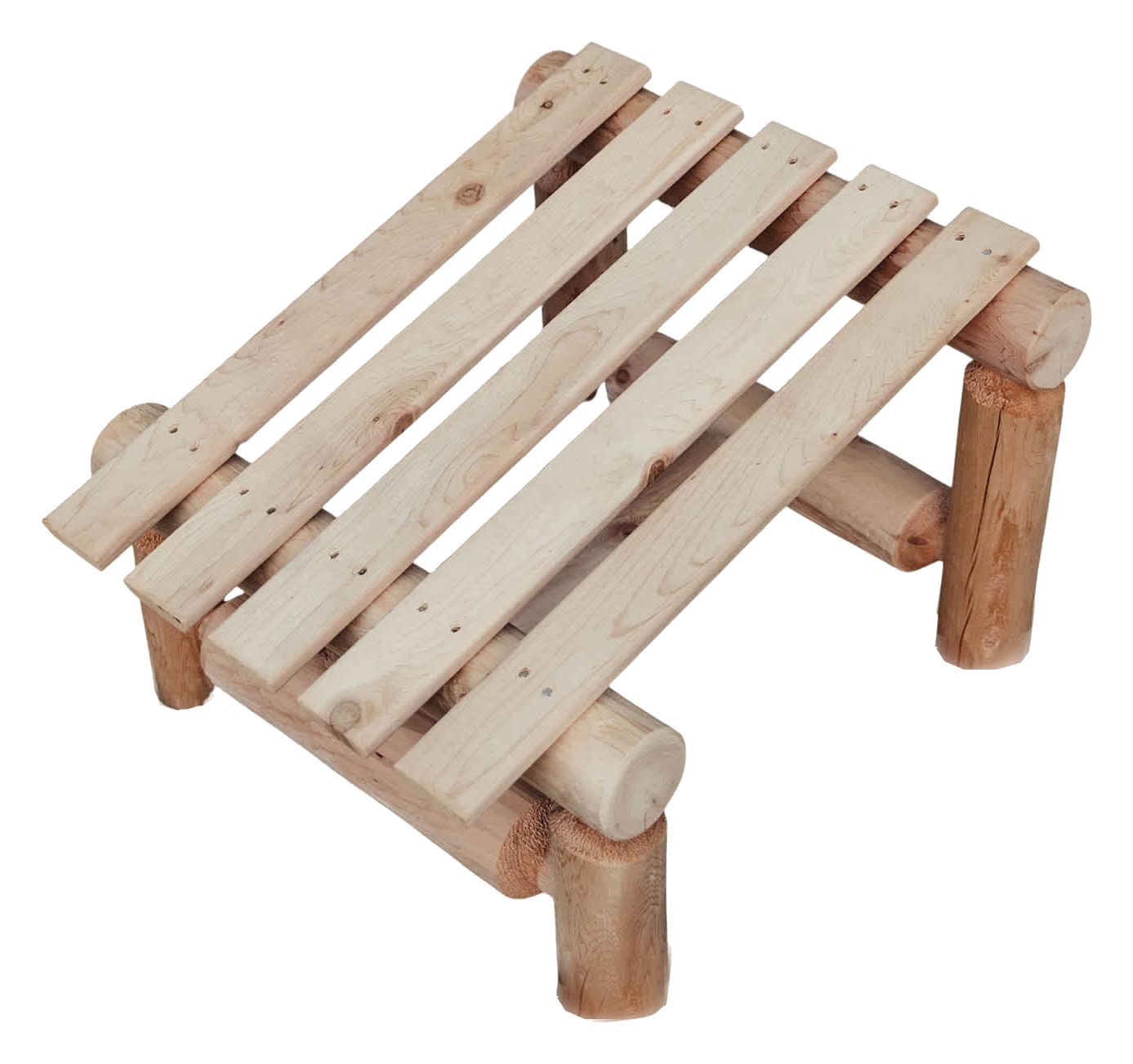 Image of Lakeland Mills Cedar Log Slanted Ottoman