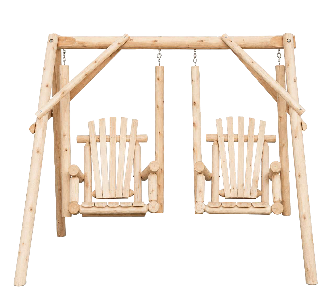 Image of Lakeland Mills Cedar Log Double Chair Swing