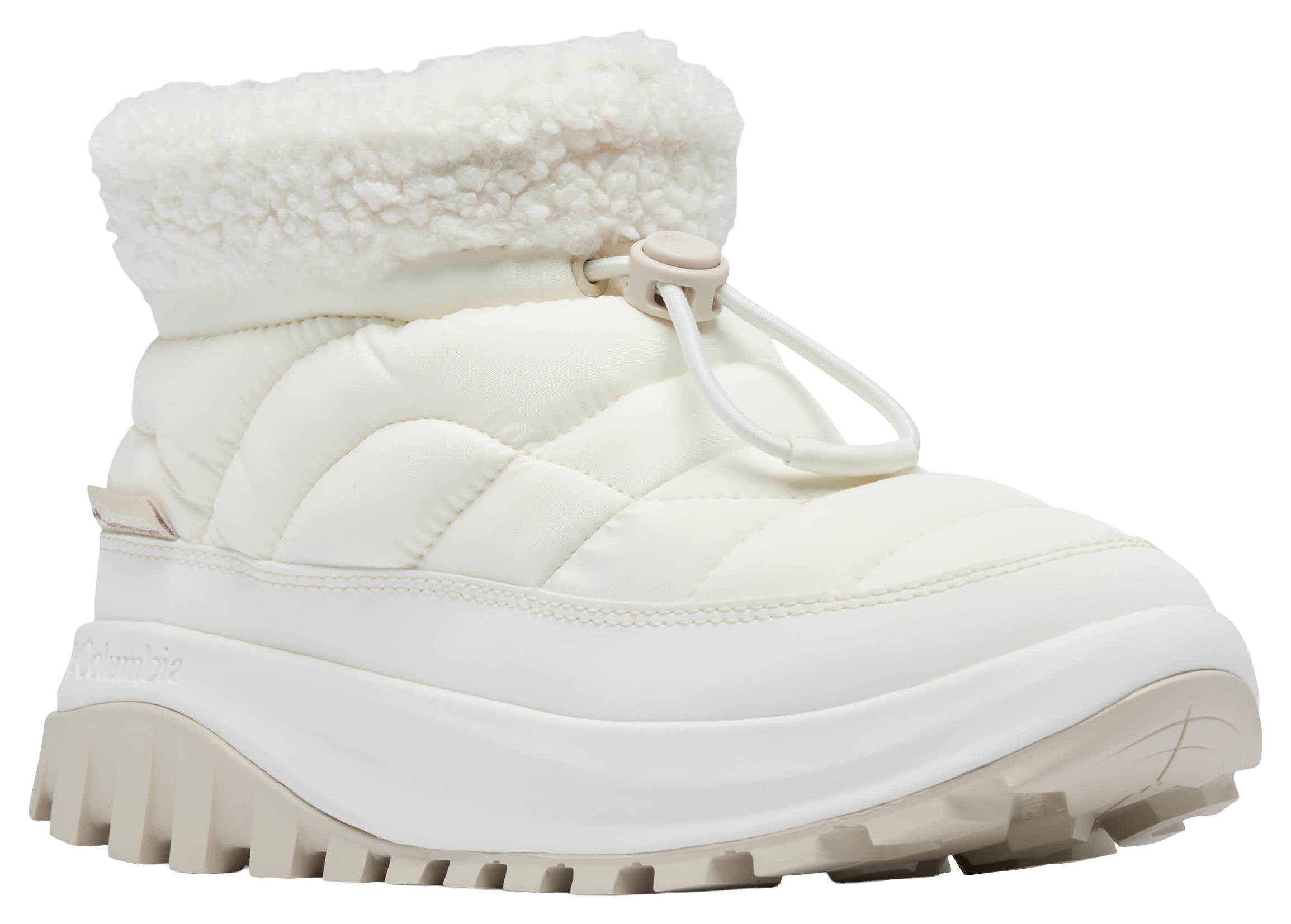 Image of Columbia Snowtrot Shorty Snow Boots for Women - Sea Salt/Fig