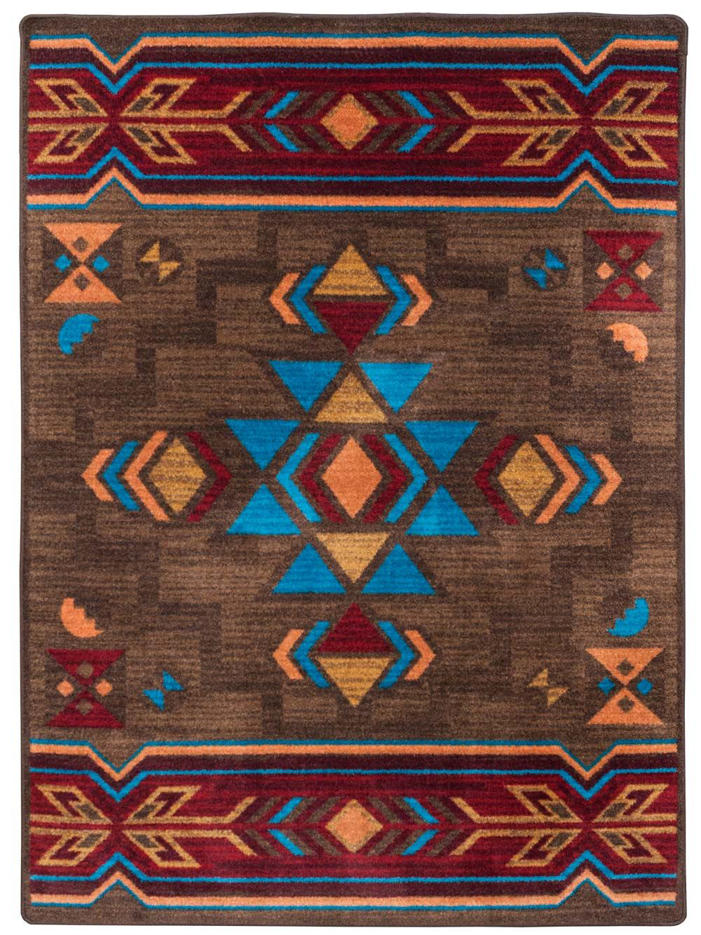 Image of American Dakota Buckhorn Turquoise Rug - 4' x 5'