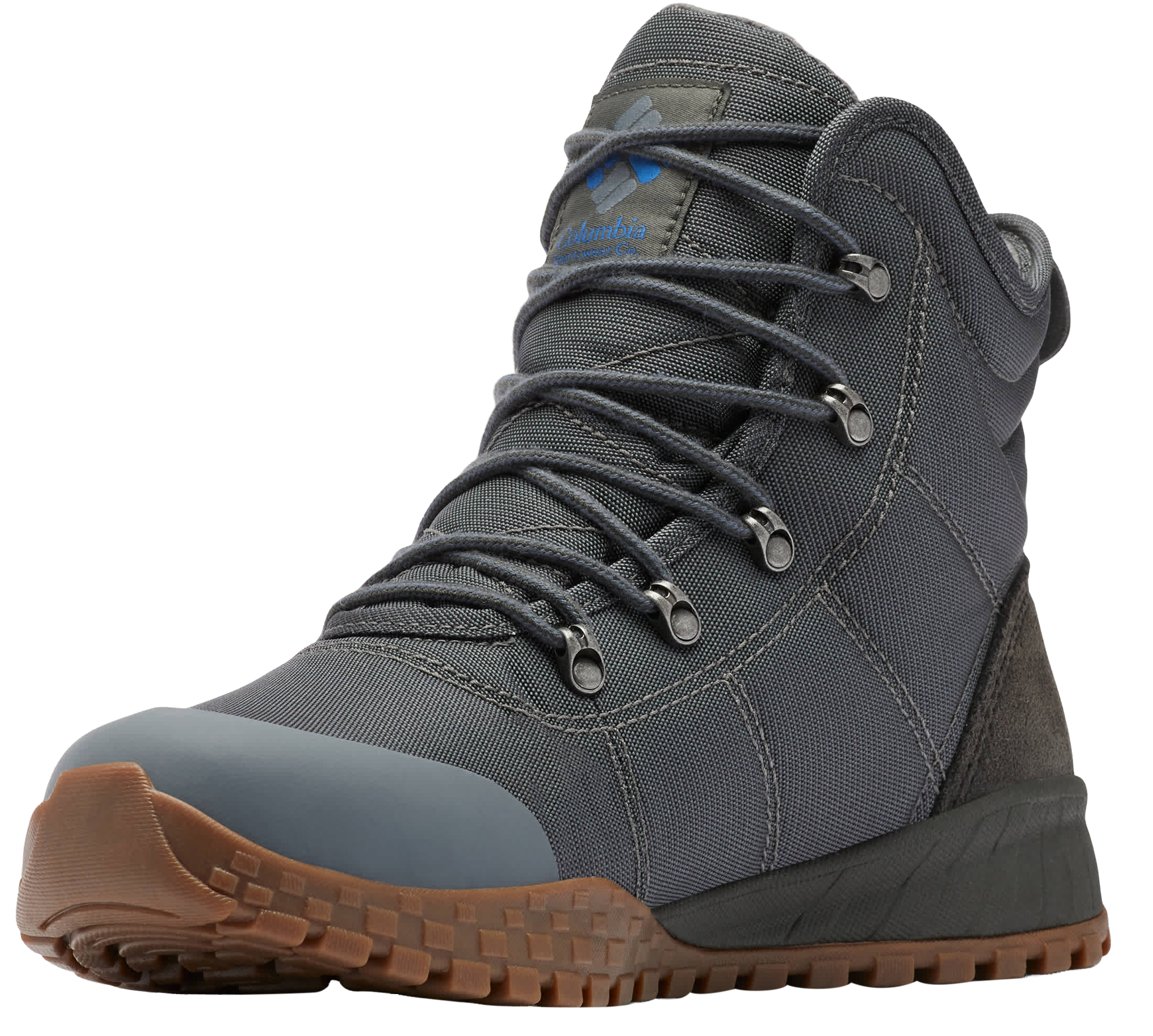 Image of Columbia Fairbanks Omni-Heat Waterproof Mid Hiking Boots for Men - Graphite/Dark Moss