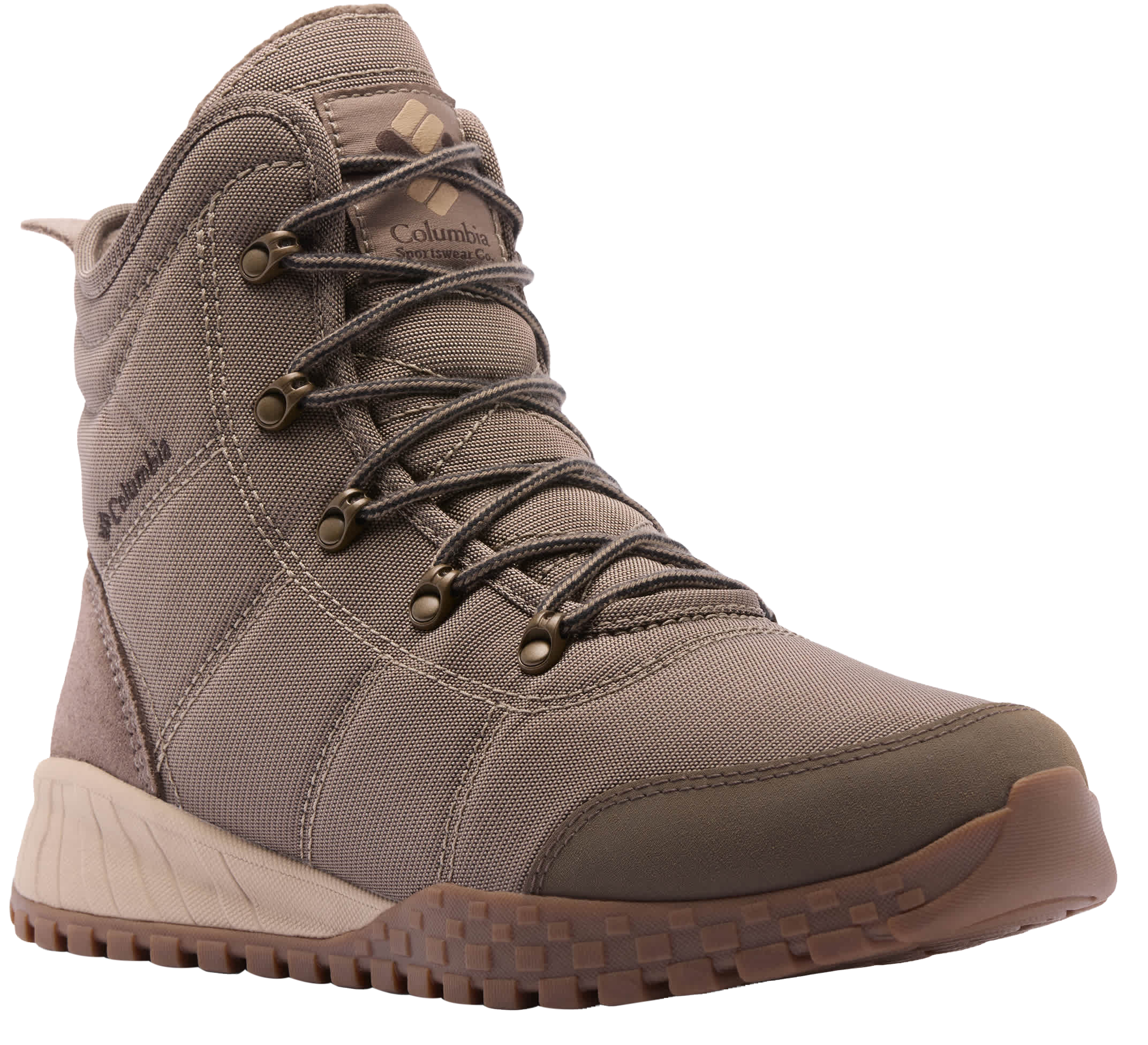 Image of Columbia Fairbanks Omni-Heat Waterproof Mid Hiking Boots for Men - Wet Sand/Mud