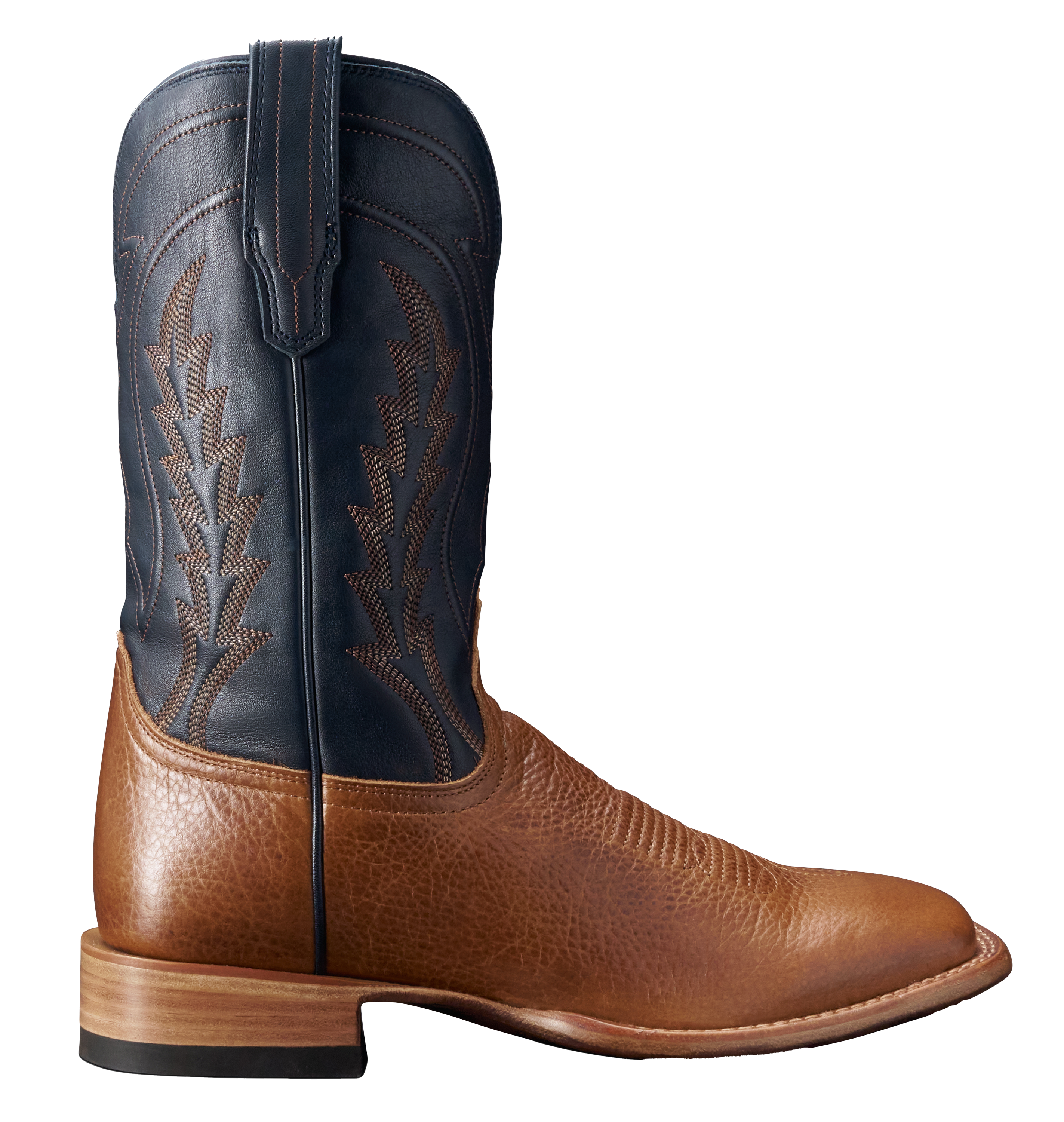 Image of Tecovas The Doc Square-Toe Bison Western Boots for Men - Tan