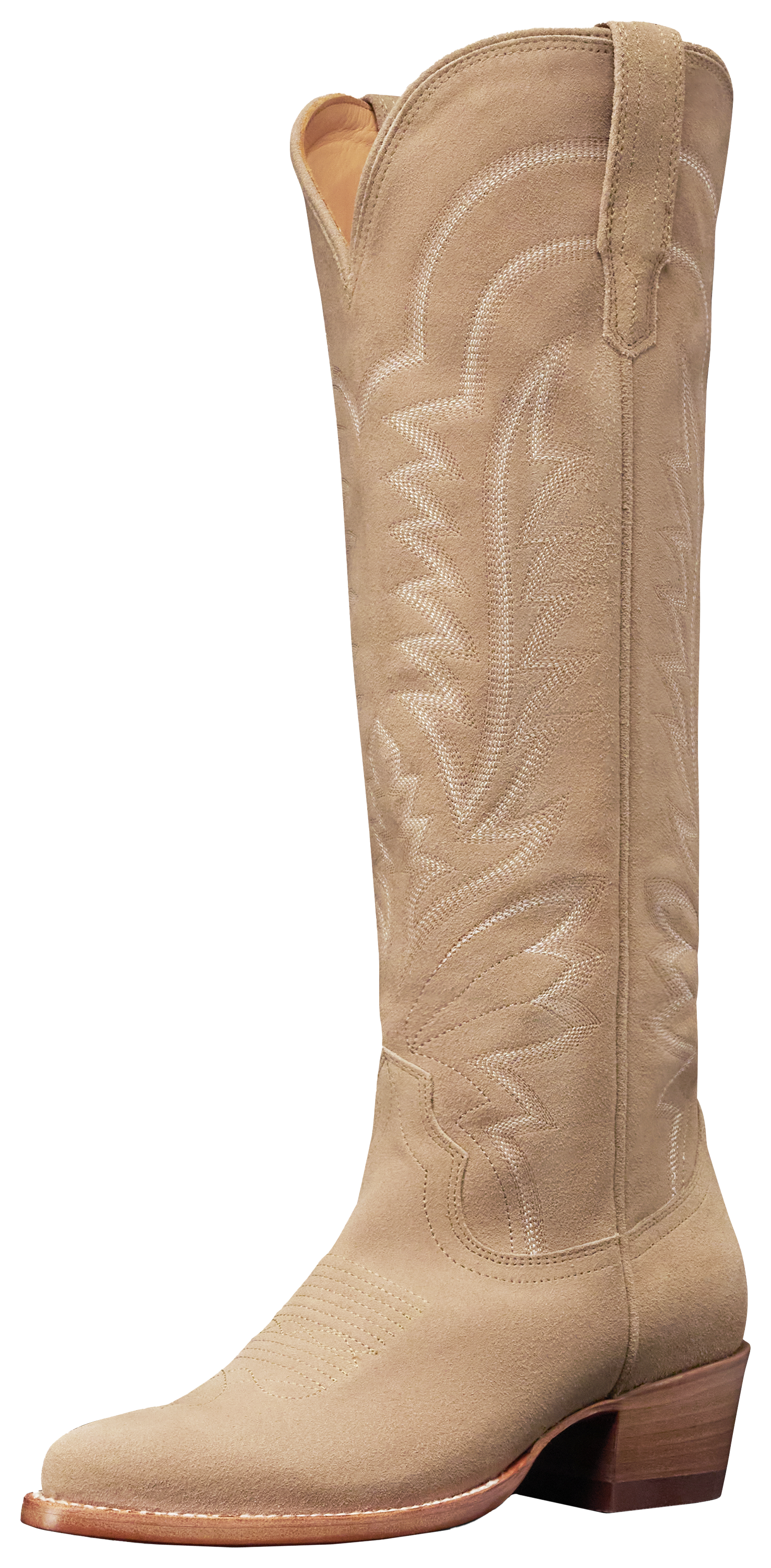Image of Tecovas The Abby Suede Western Boots for Women - Driftwood