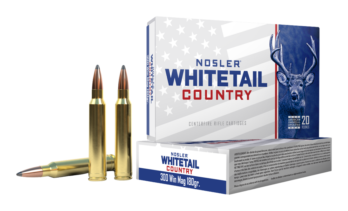 Nosler Nosler Whitetail Country .300 Winchester Magnum 180 Grain Solid Base Centerfire Rifle Ammo - $35.98 at Bass Pro Shops
