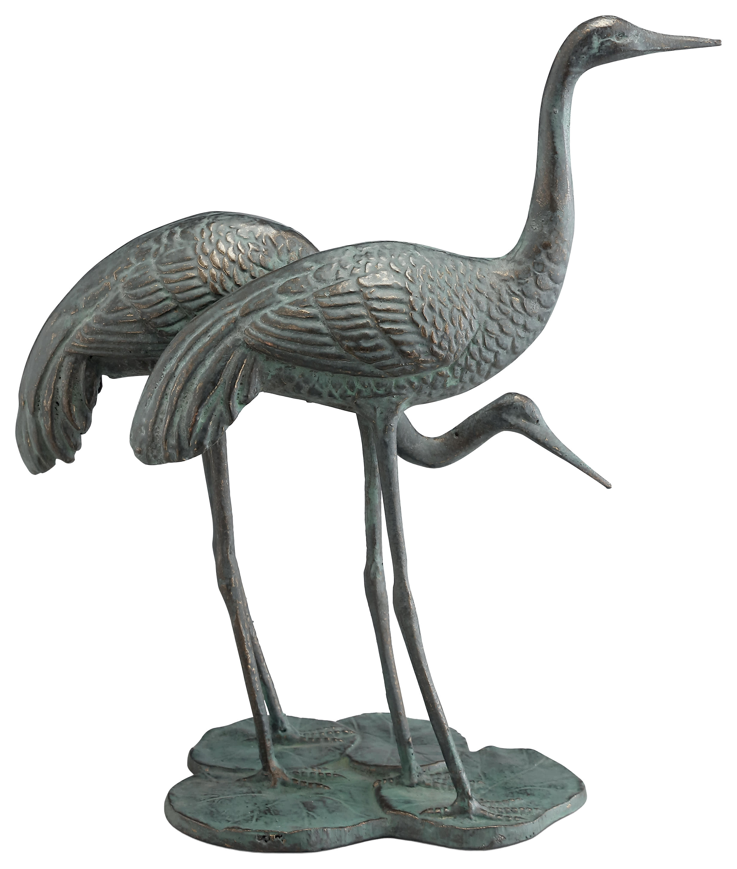 Image of San Pacific International Coastside Crane Pair Garden Sculpture