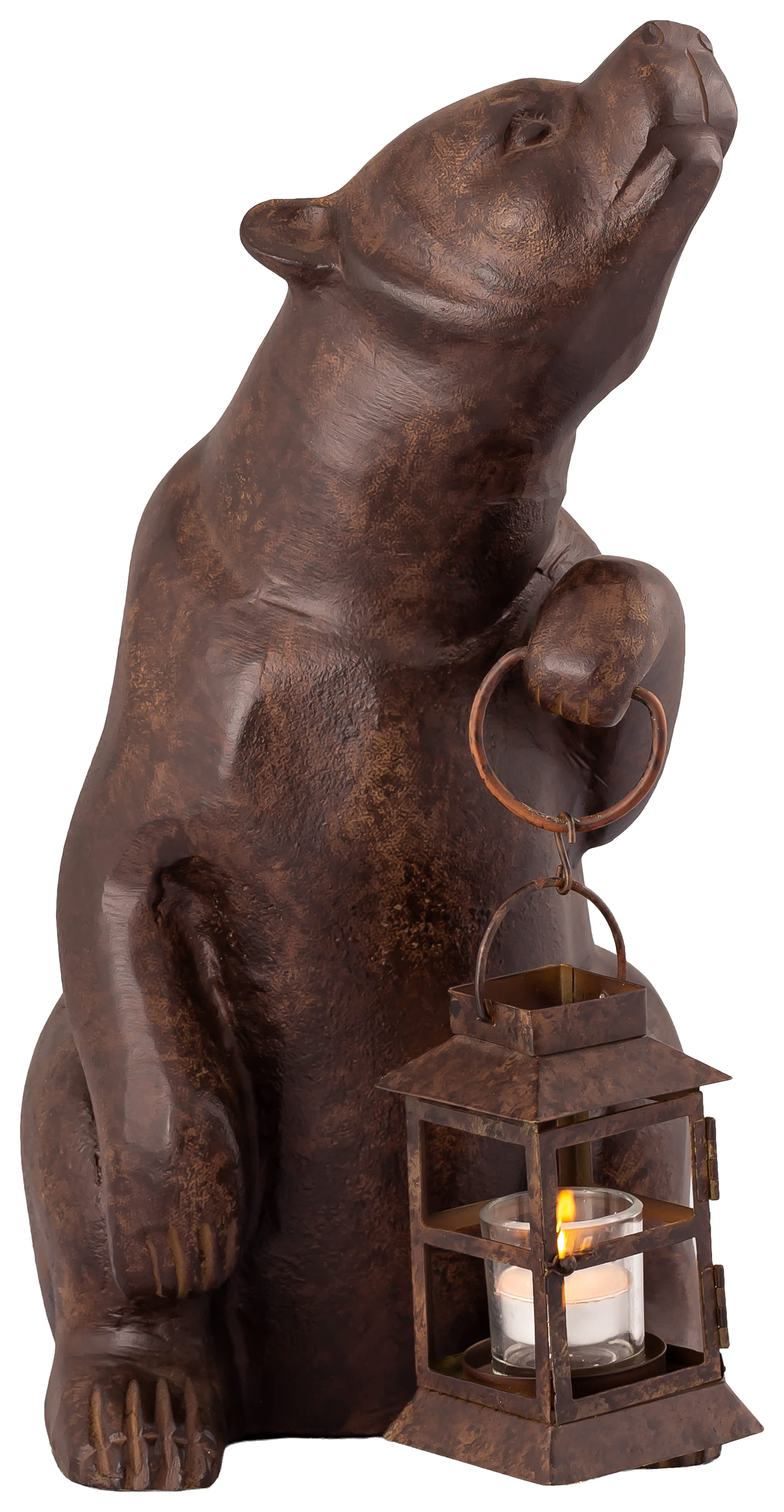 Image of San Pacific International Garden Bear Sculpture With Lantern