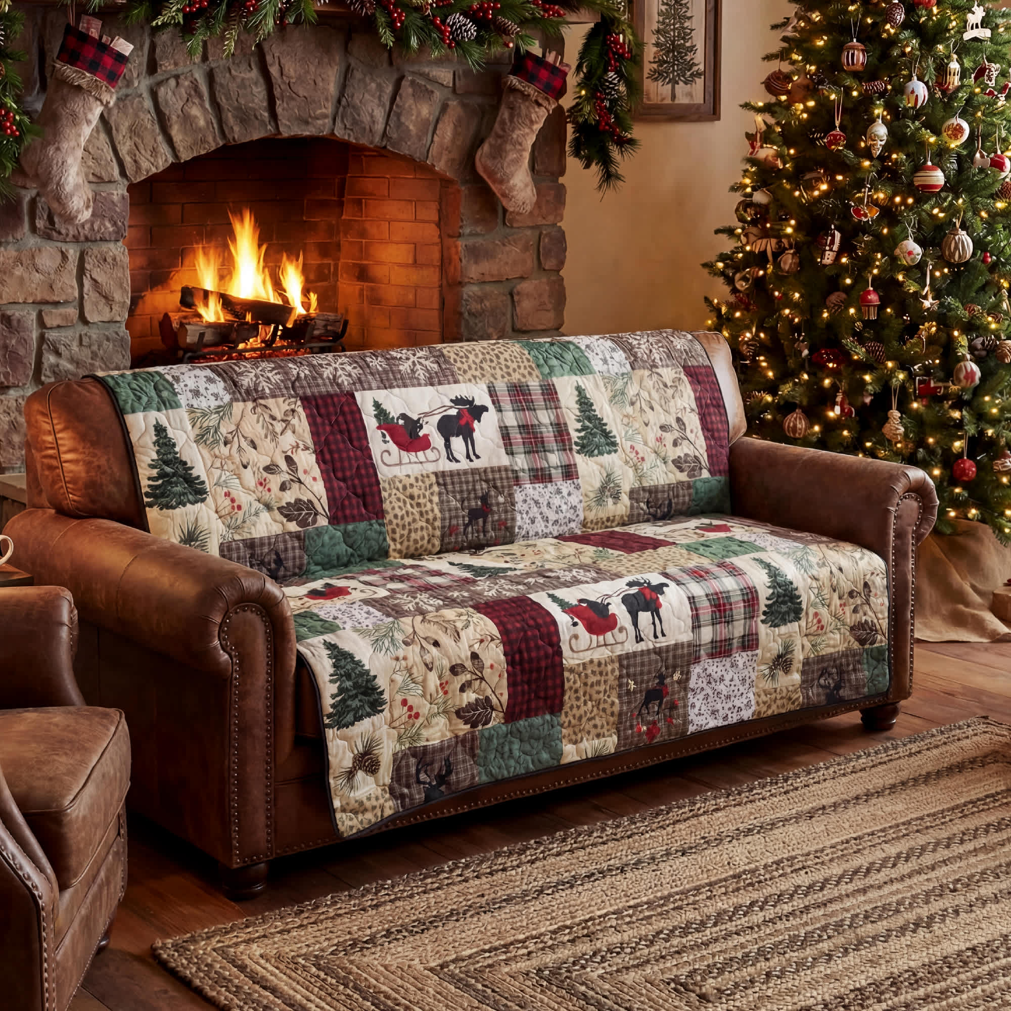 Image of Donna Sharp Your Lifestyle Dashing Holiday Oversized Sofa Cover