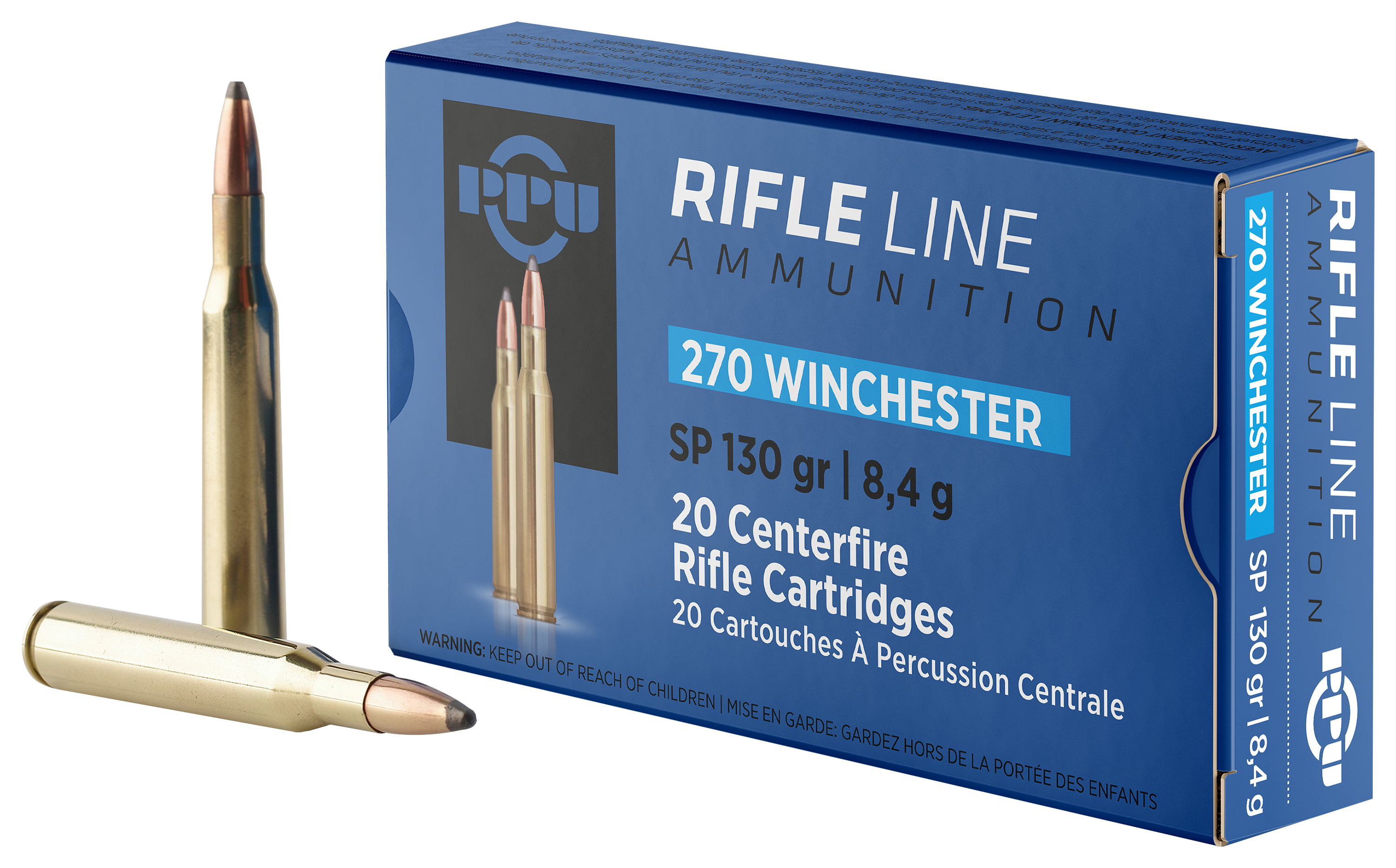PPU Centerfire Rifle Ammo - .270 Winchester - 130 Grain - 20 Rounds