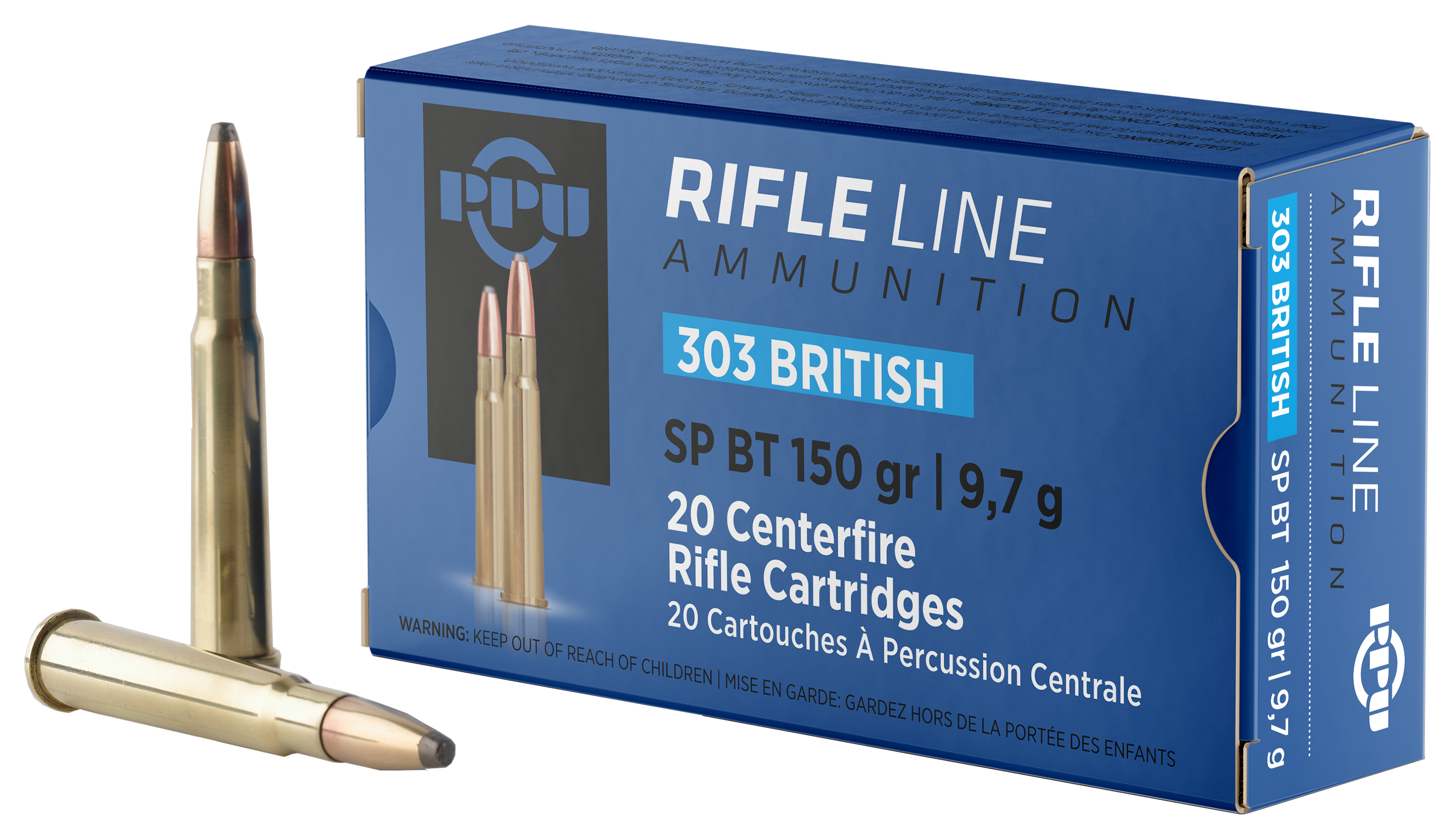 PPU SPBT .303 British 150 Grain Centerfire Rifle Ammo