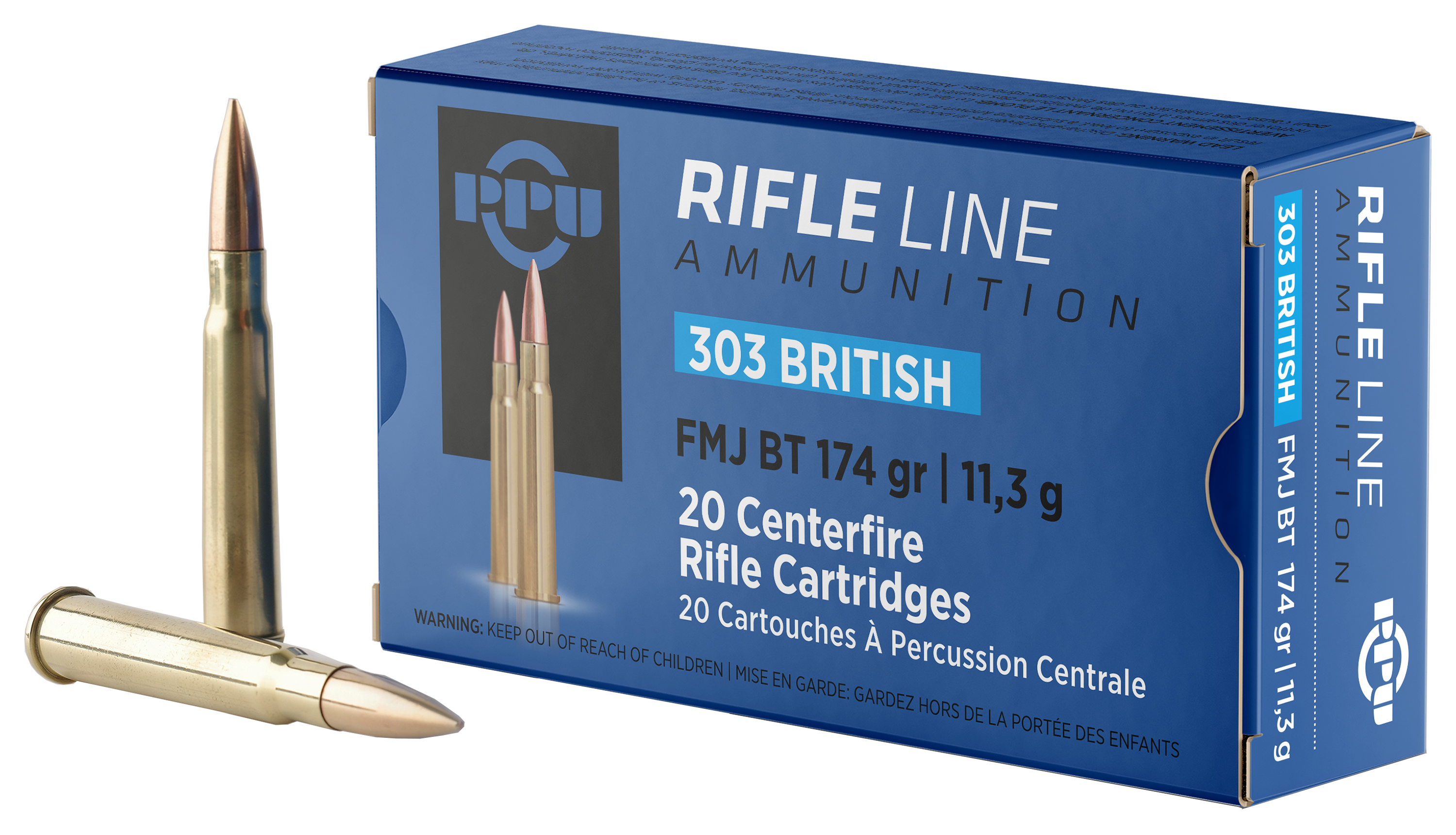 PPU FMJBT .303 British 174 Grain Centerfire Rifle Ammo