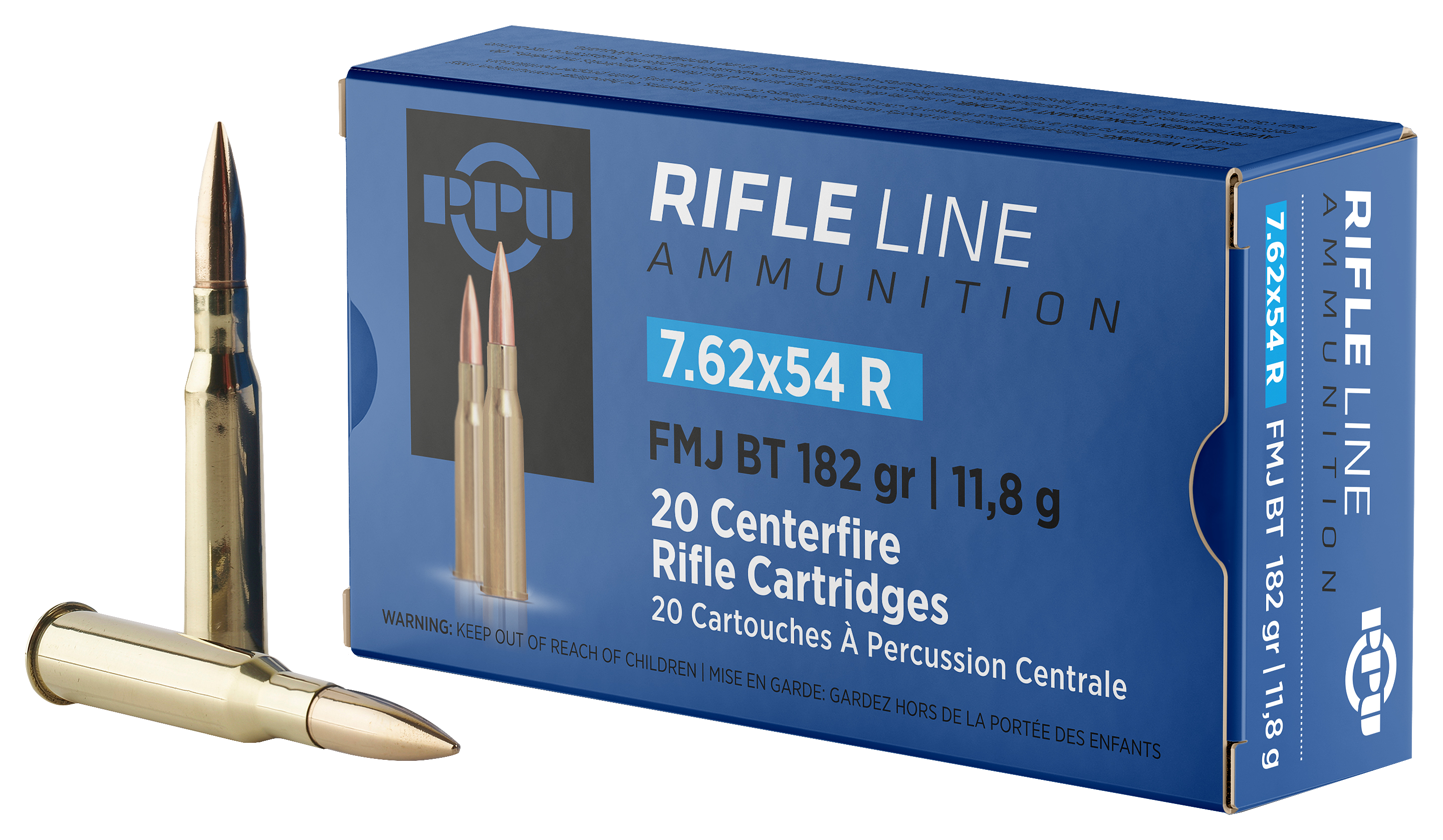 PPU 7.62x54R 182 Grain Full Metal Jacket Rifle Ammo