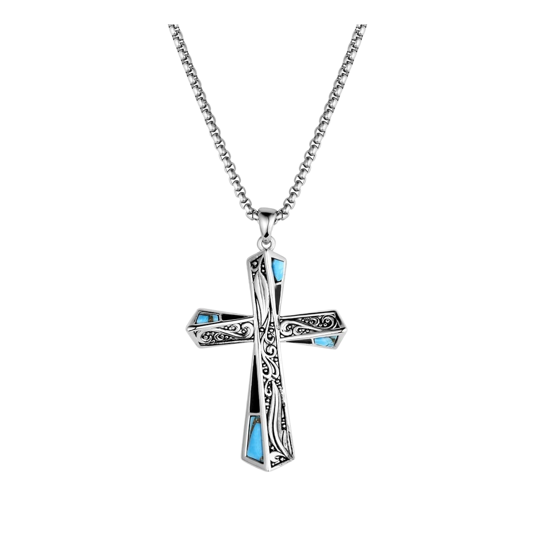 Montana Silversmiths Still Waters Turquoise Cross Necklace