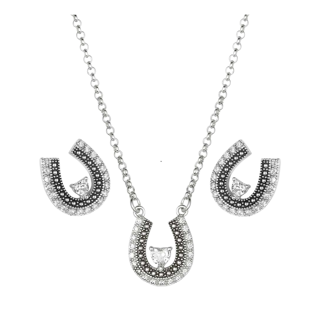 Montana Silversmiths Montana Silversmiths Lovely And Lucky Horseshoe Jewelry Set - $92.99 at Bass Pro Shops