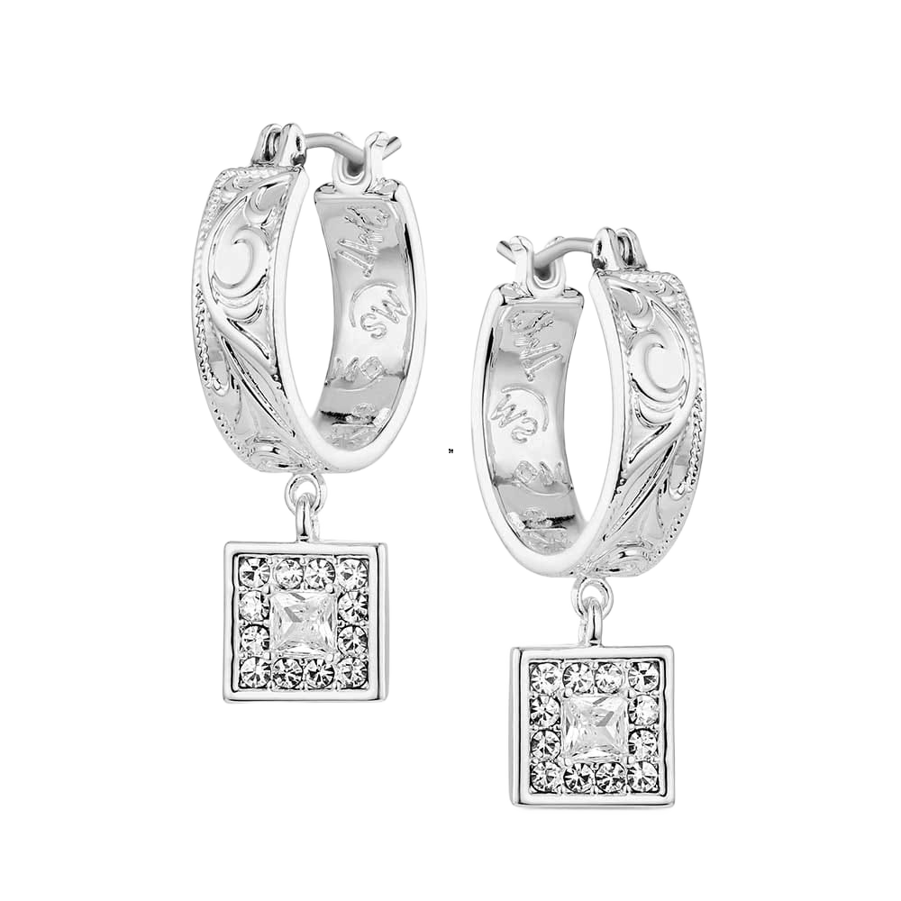 Image of Montana Silversmiths Desert Whirl Engraved Hoop Earrings
