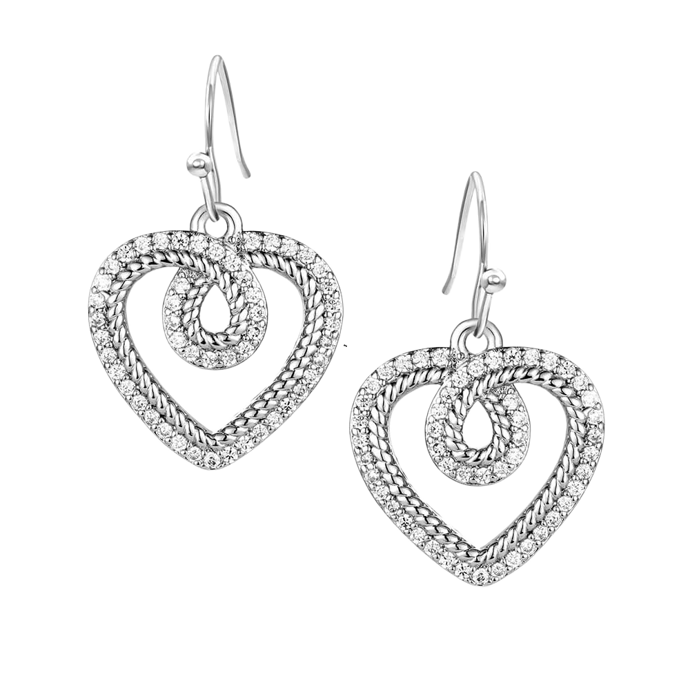 Image of Montana Silversmiths Heart of Radiance Crystal Dangle Earrings