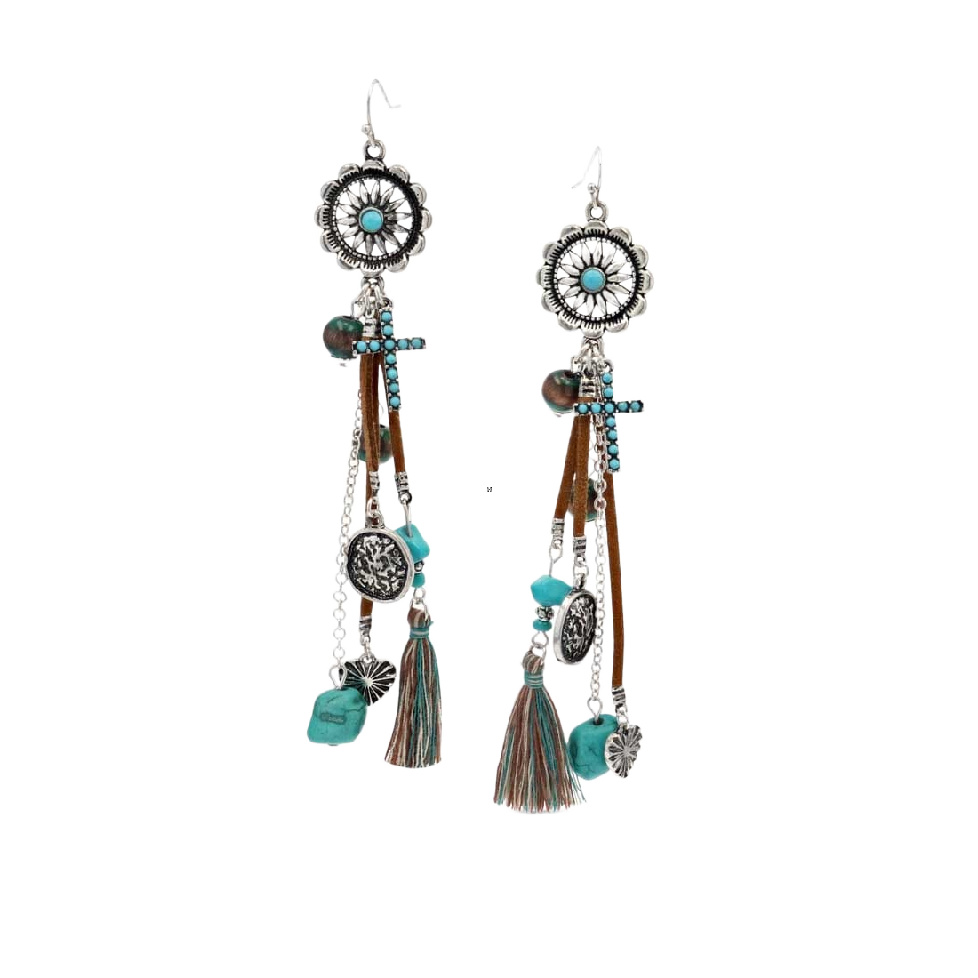 Montana Silversmiths Montana Silversmiths Turquoise Menagerie Attitude Earrings - $34.99 at Bass Pro Shops