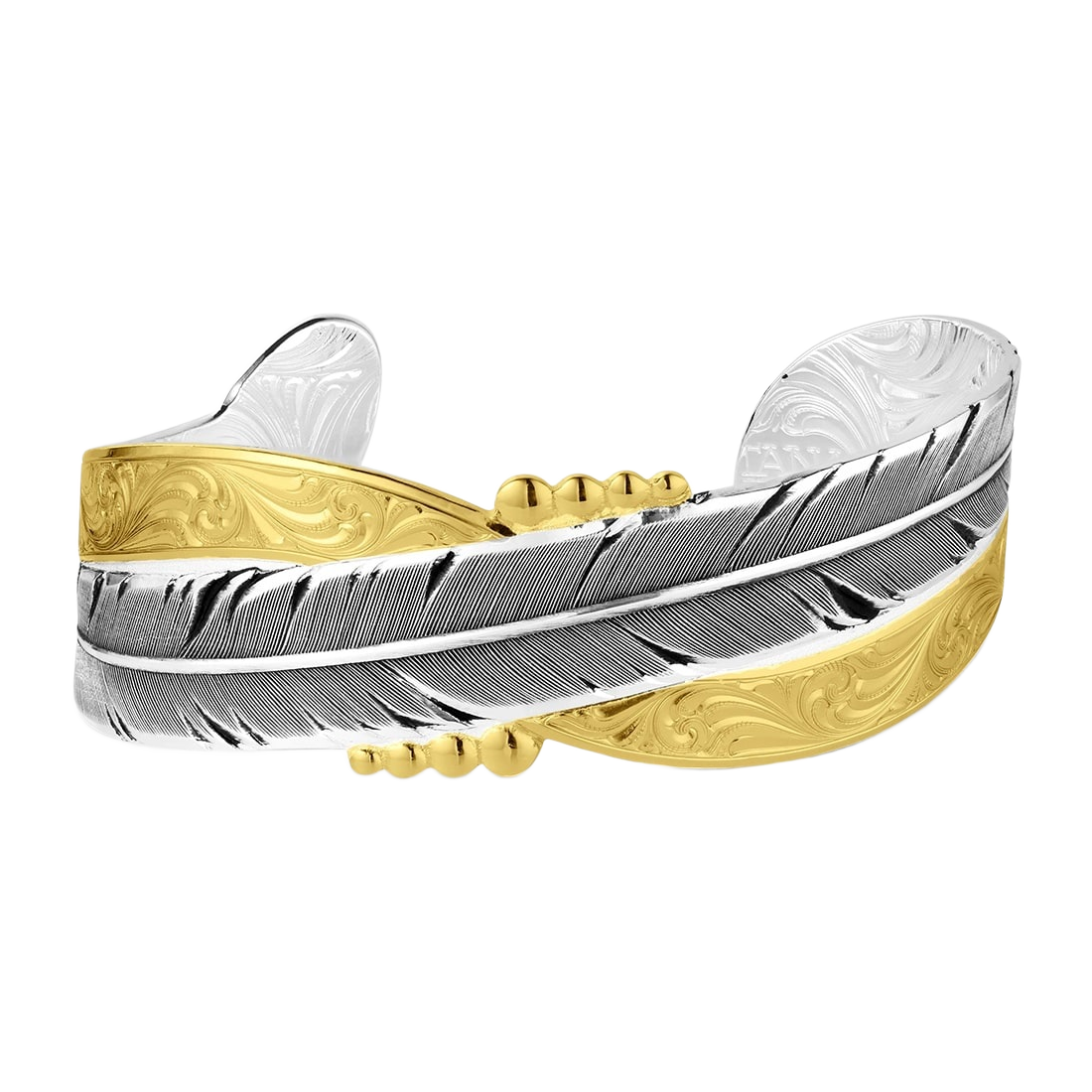 Montana Montana Silversmiths Golden Feather Cuff Bracelet - $102.99 at Bass Pro Shops
