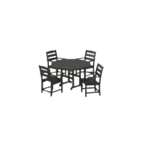 Image of POLYWOOD Lakeside 5-Piece Round Farmhouse Armchair Dining Set
