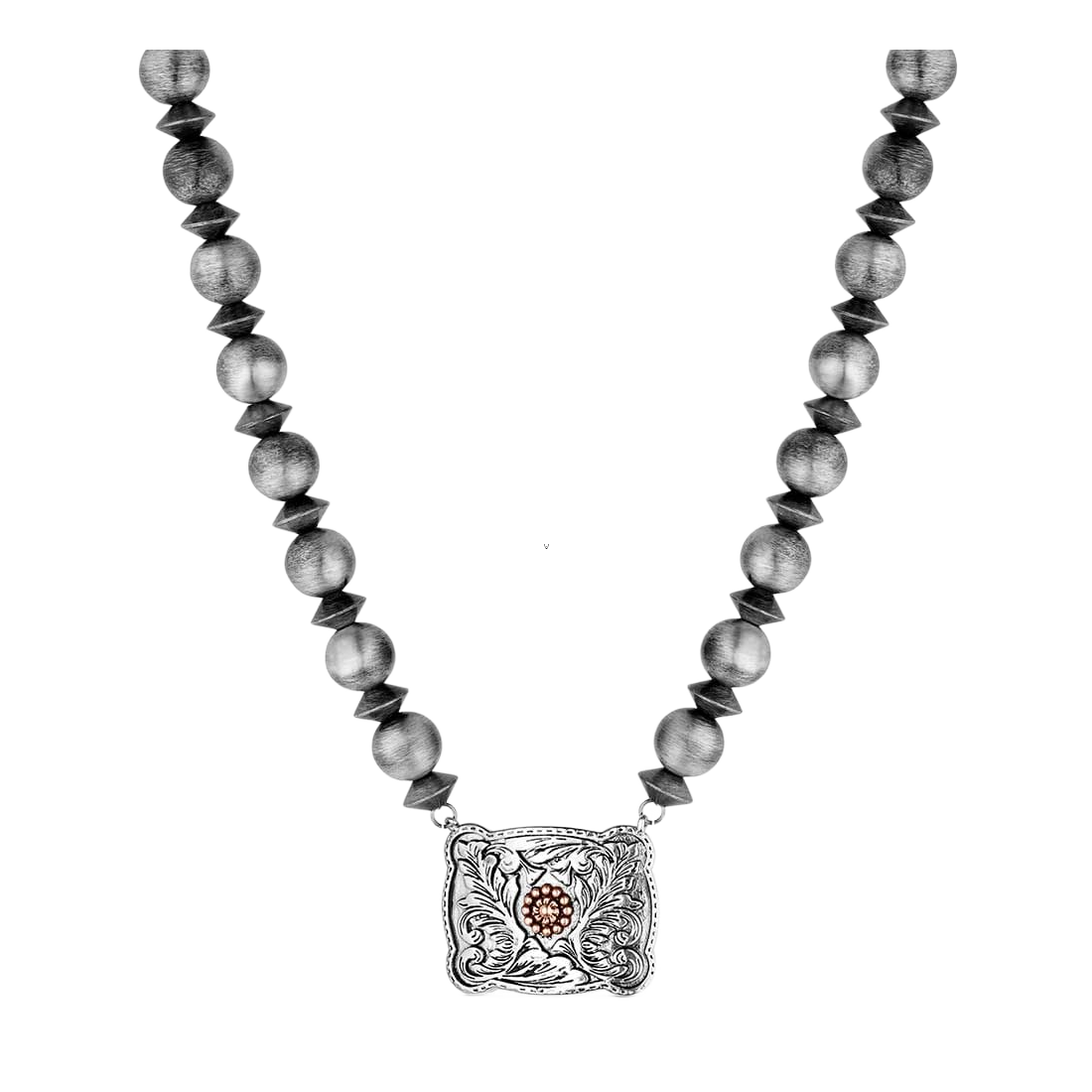 Montana Silversmiths Cowgirl Pearls Buckle Necklace