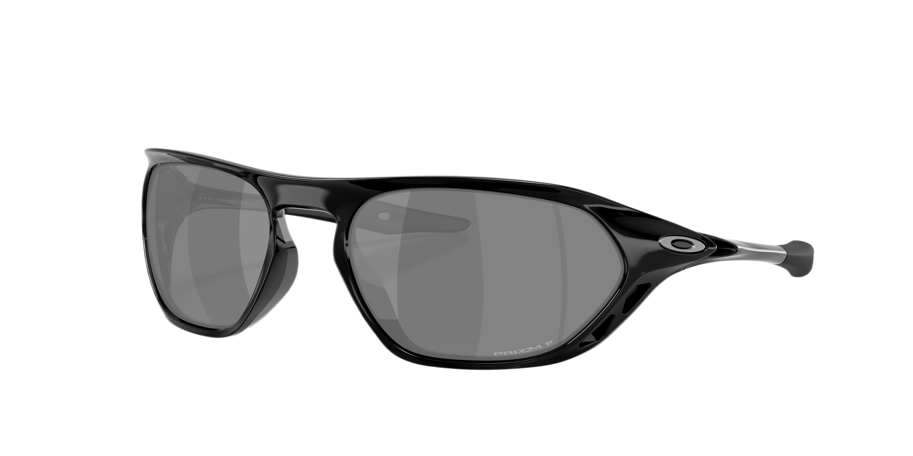 Image of Oakley Cage Jacket OO9537 Prizm Polarized Sunglasses - Polished Black/Prizm Black Mirror - Medium