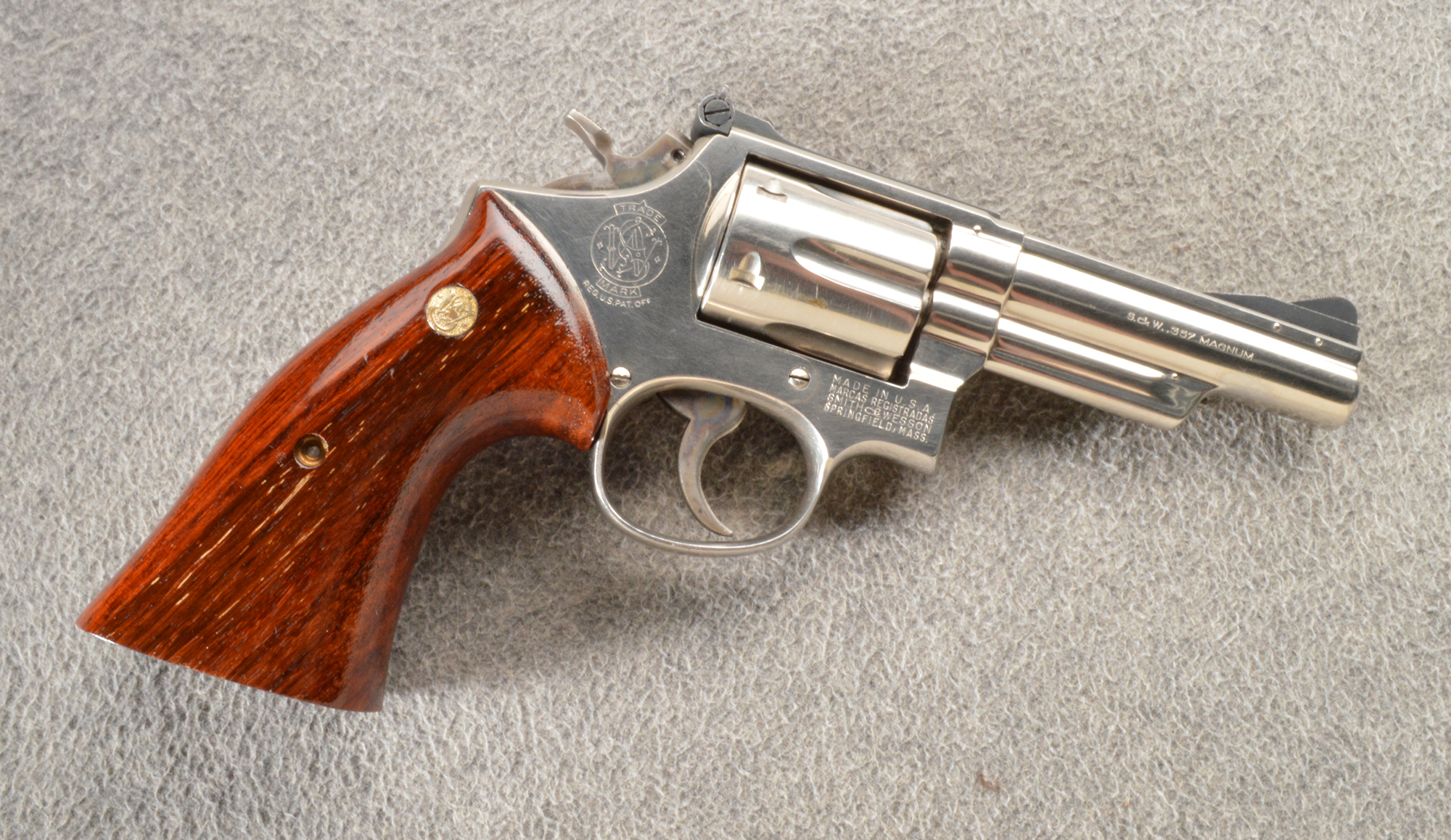Image of Smith & Wesson ~ Pre-Model 19 ~ Nickel ~ 4 Screw ~ 357 Magnum