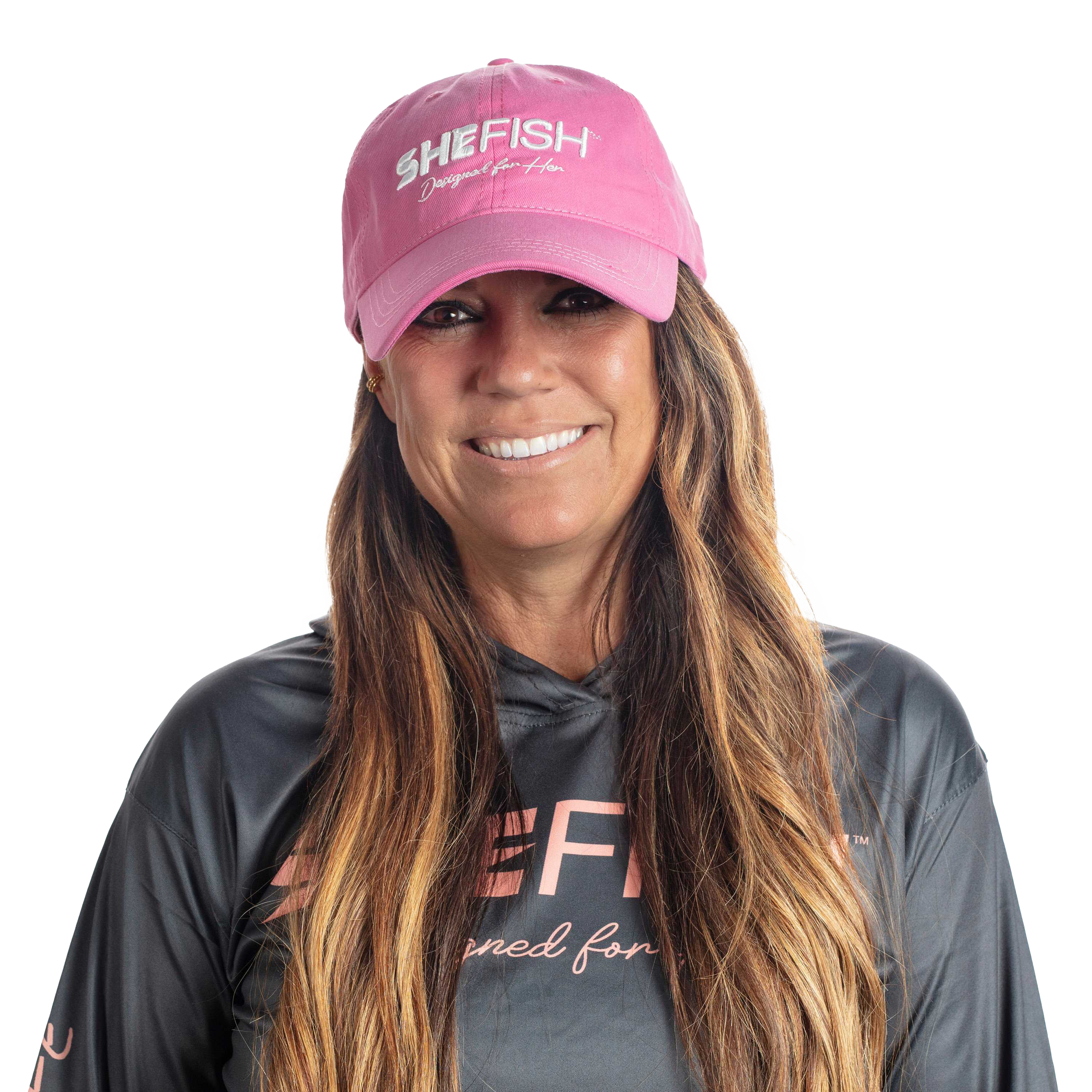 Image of SheFish Dad Cap with 3D Logo - Pink