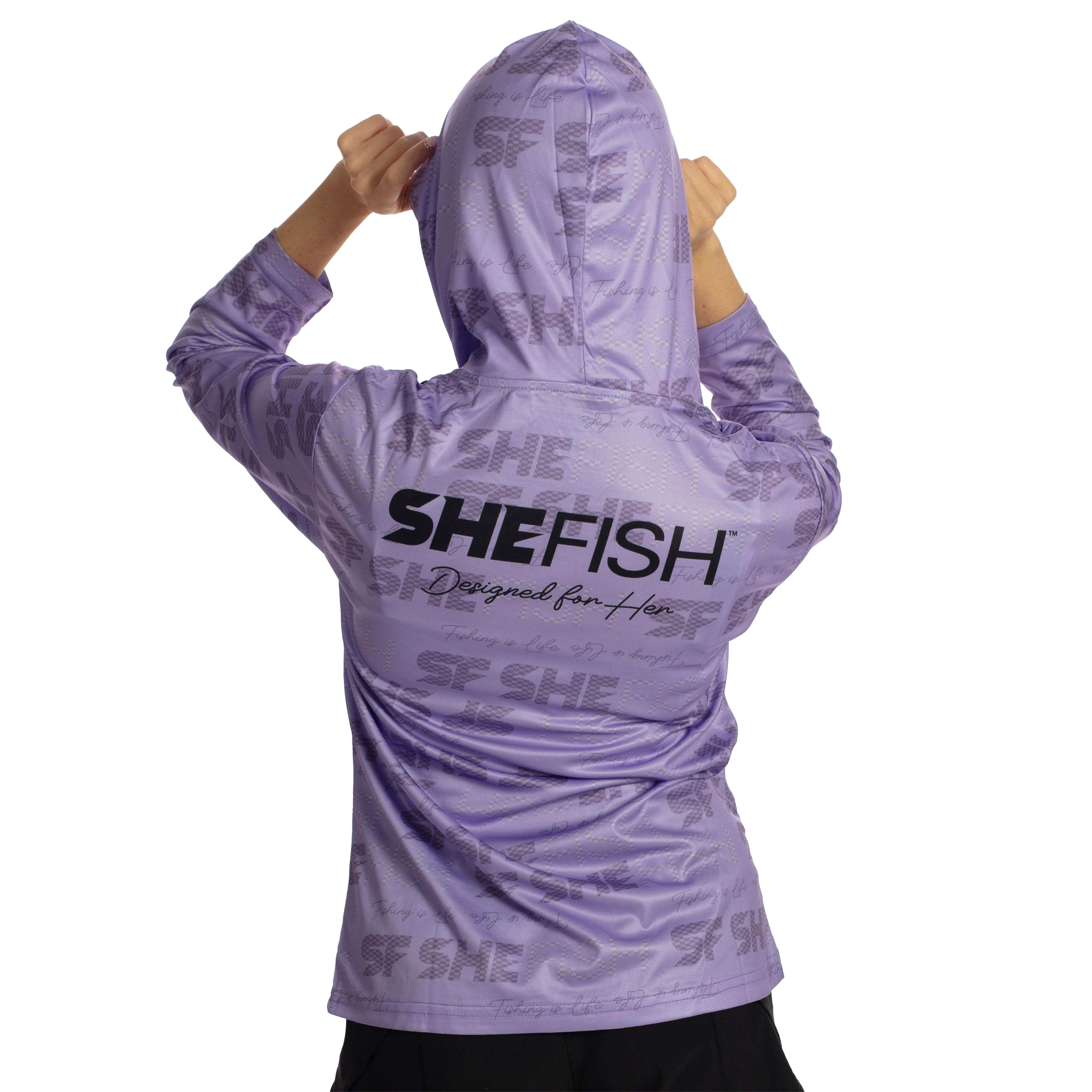 Image of SheFish Lightweight Performance UPF Hooded Sun Shirt - Lavender