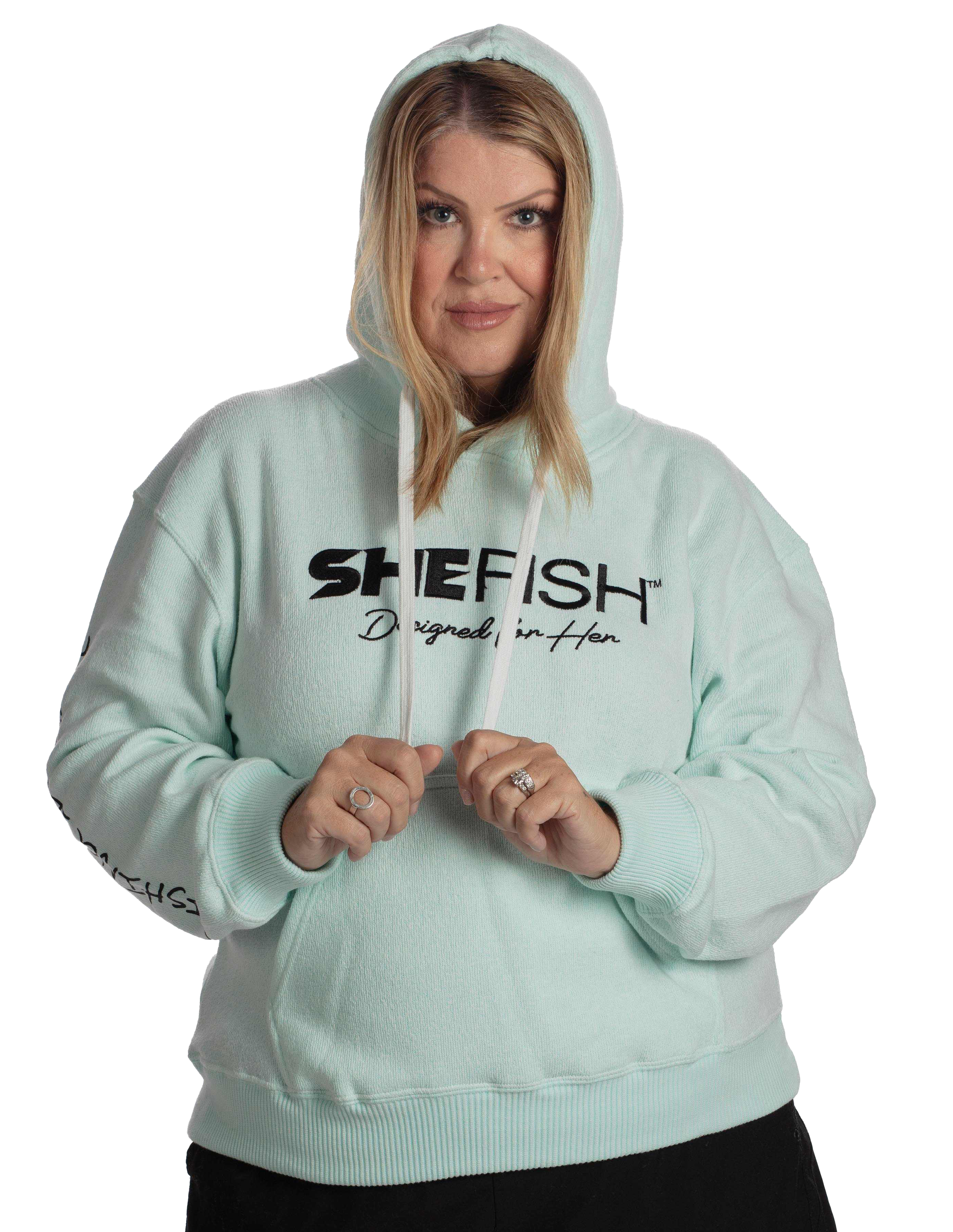 Image of SheFish Heathered Hoodie - Teal
