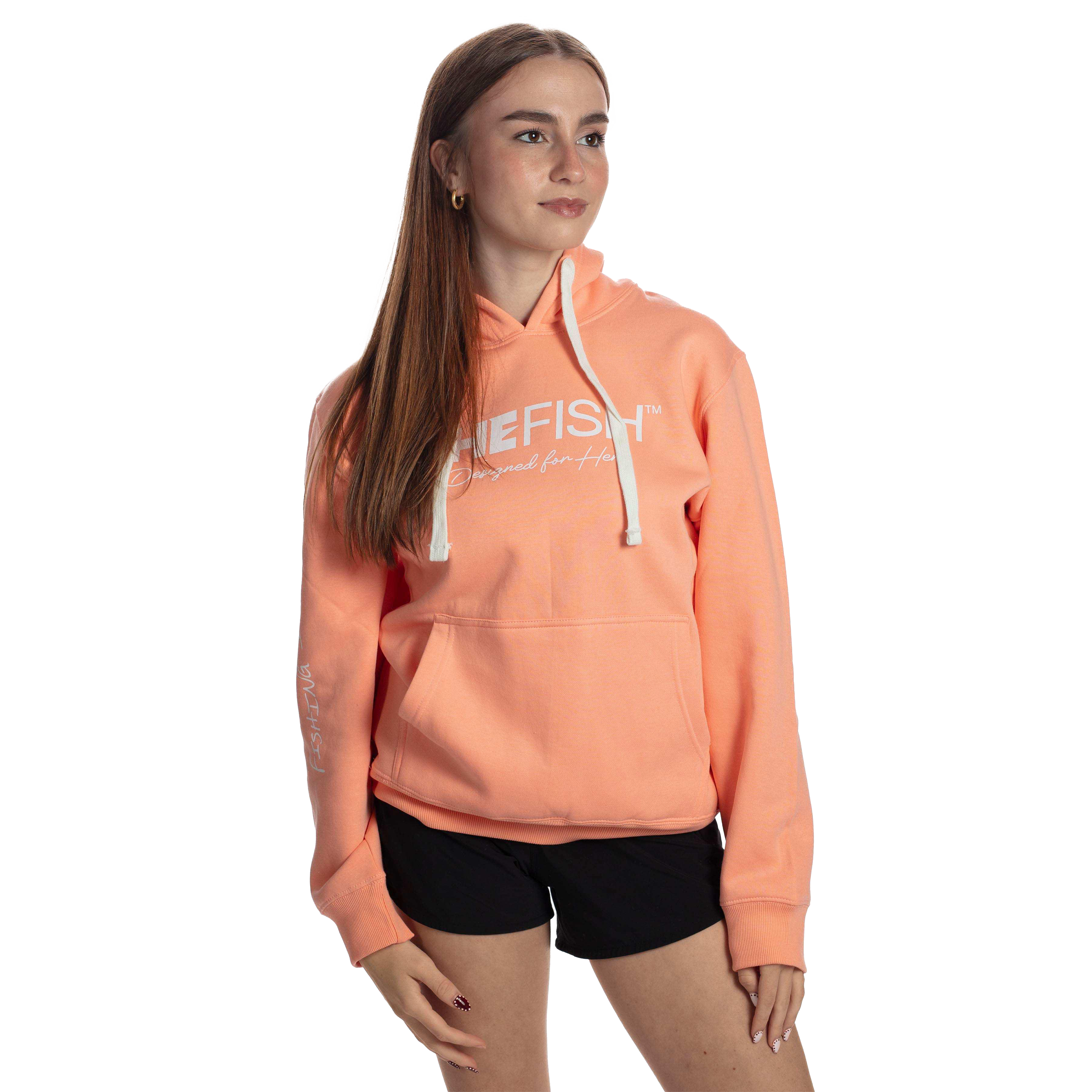 Image of SheFish Soft Comfort Hoodie with Logo - Orange