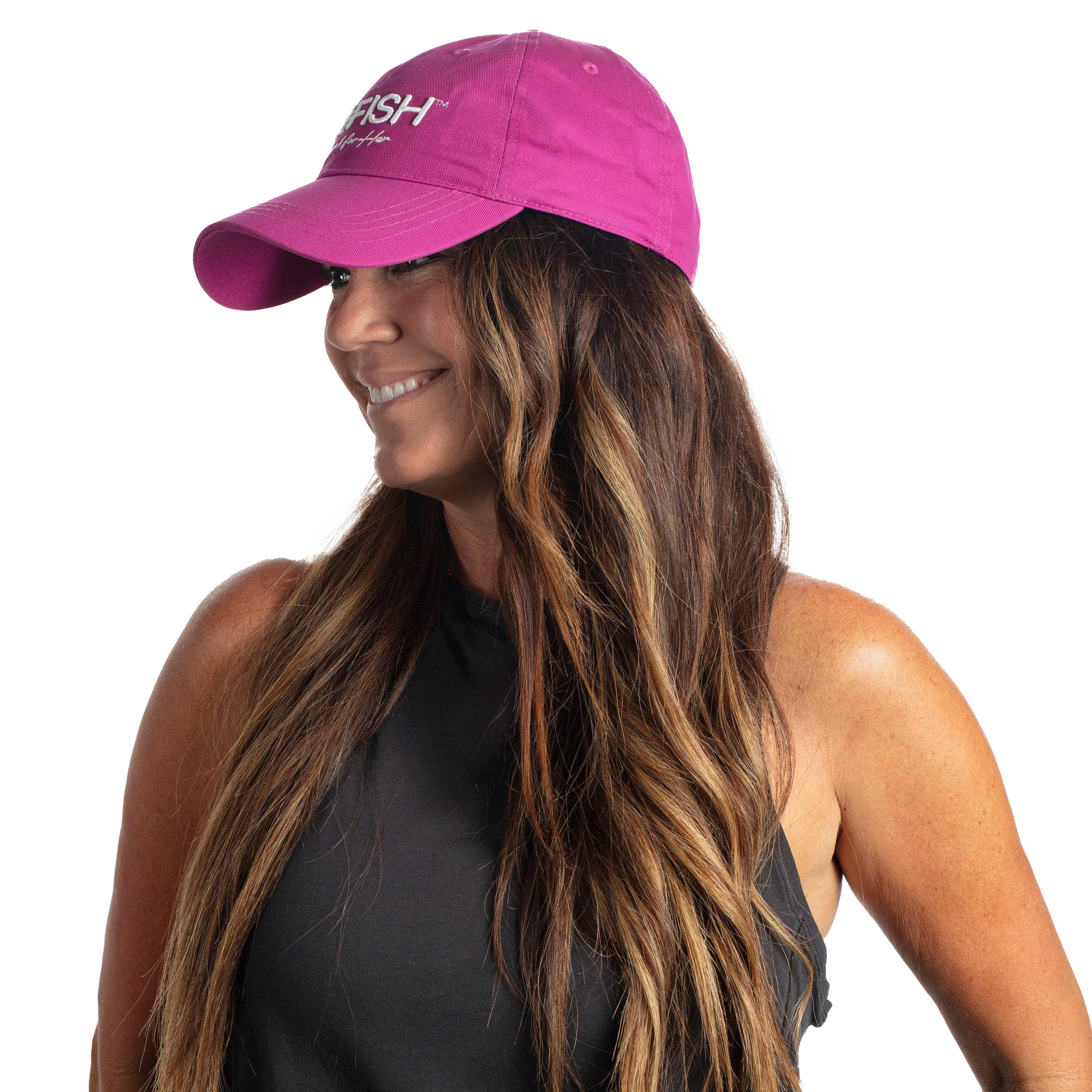 Image of SheFish Dad Cap with 3D Logo - Plum