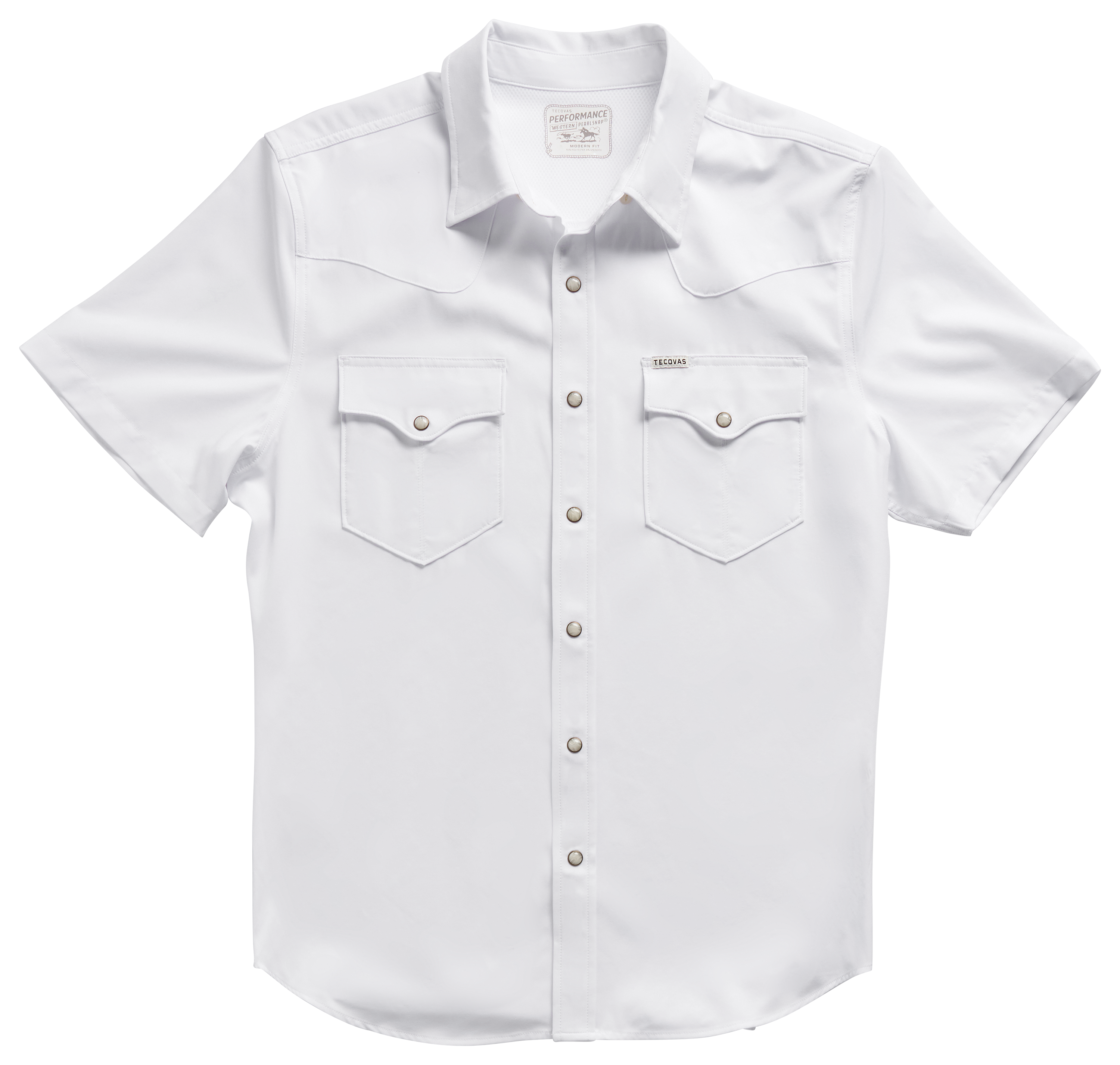 Tecovas Performance Western Pearl Snap Short-Sleeve Shirt - White
