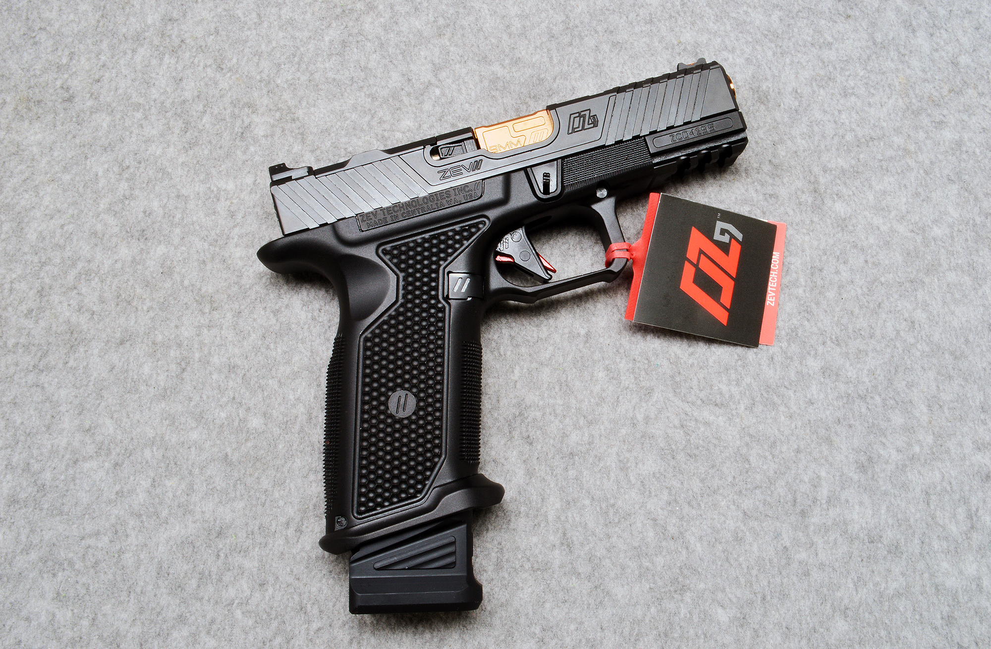 Zev Technologies ~ OZ9C ″Aluminum X Grip″ ~ 9MM - ZEV Technologies