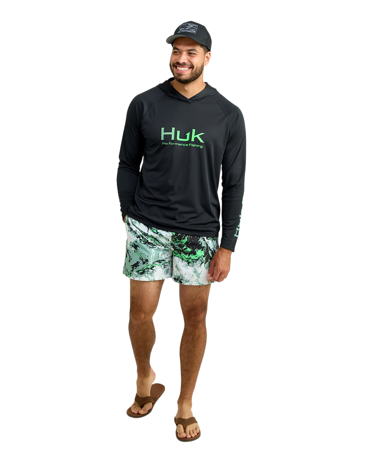 Image of Huk Vented Pursuit Hoodie - Black 2
